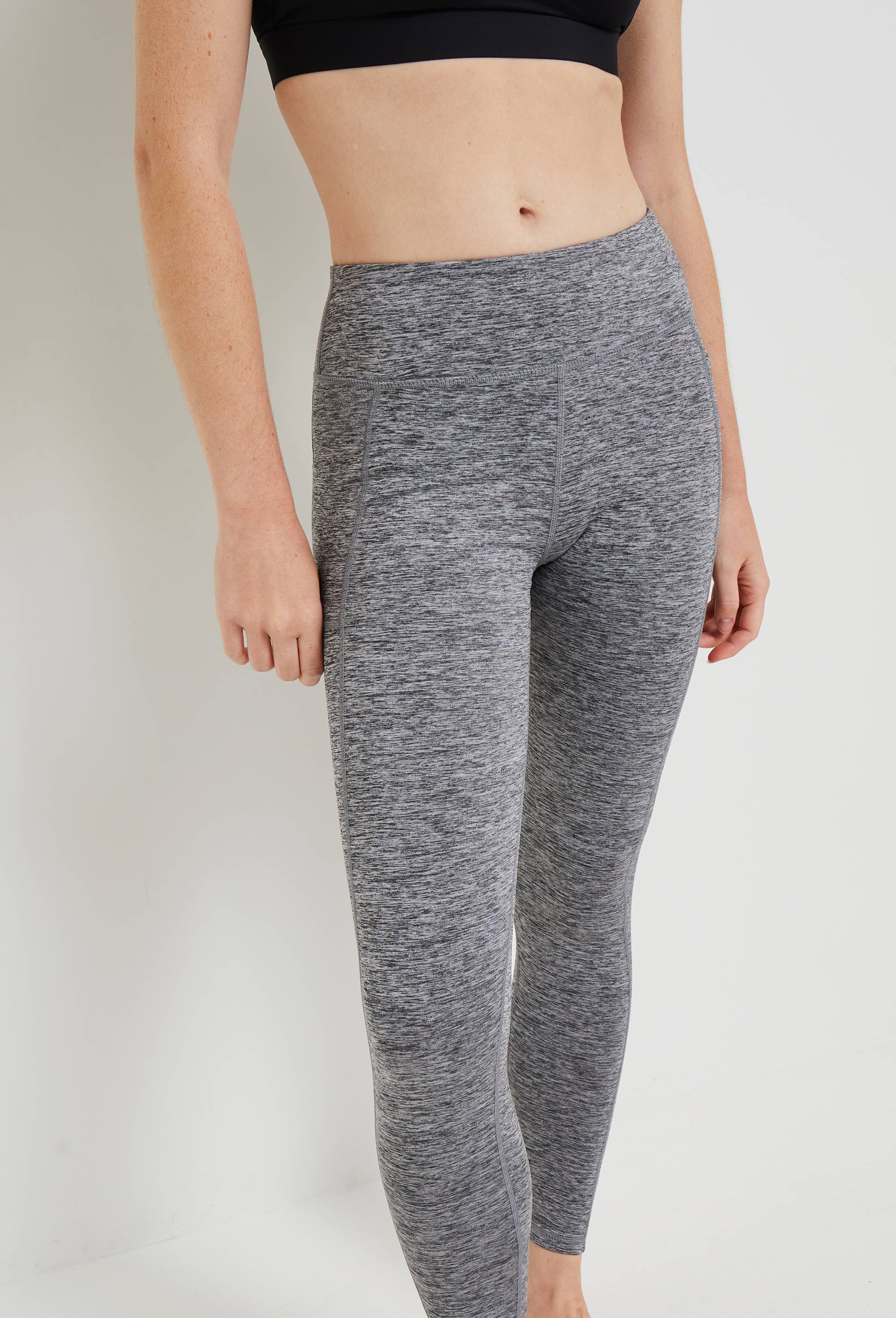 Legging de sport uni avec poches, Gris, large image number 0