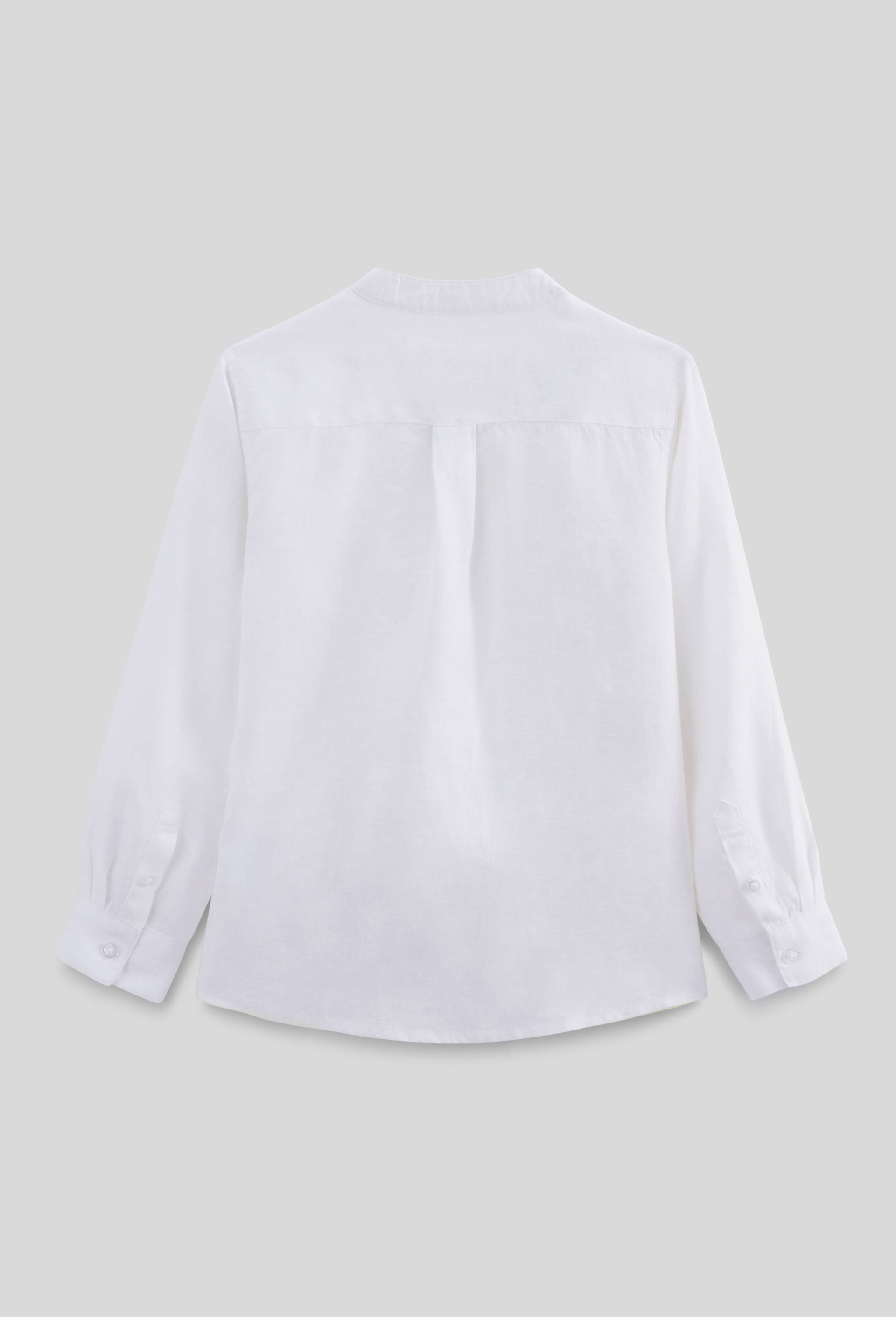 Chemise col mao unie en 100% lin, Ecru, large image number 2.0