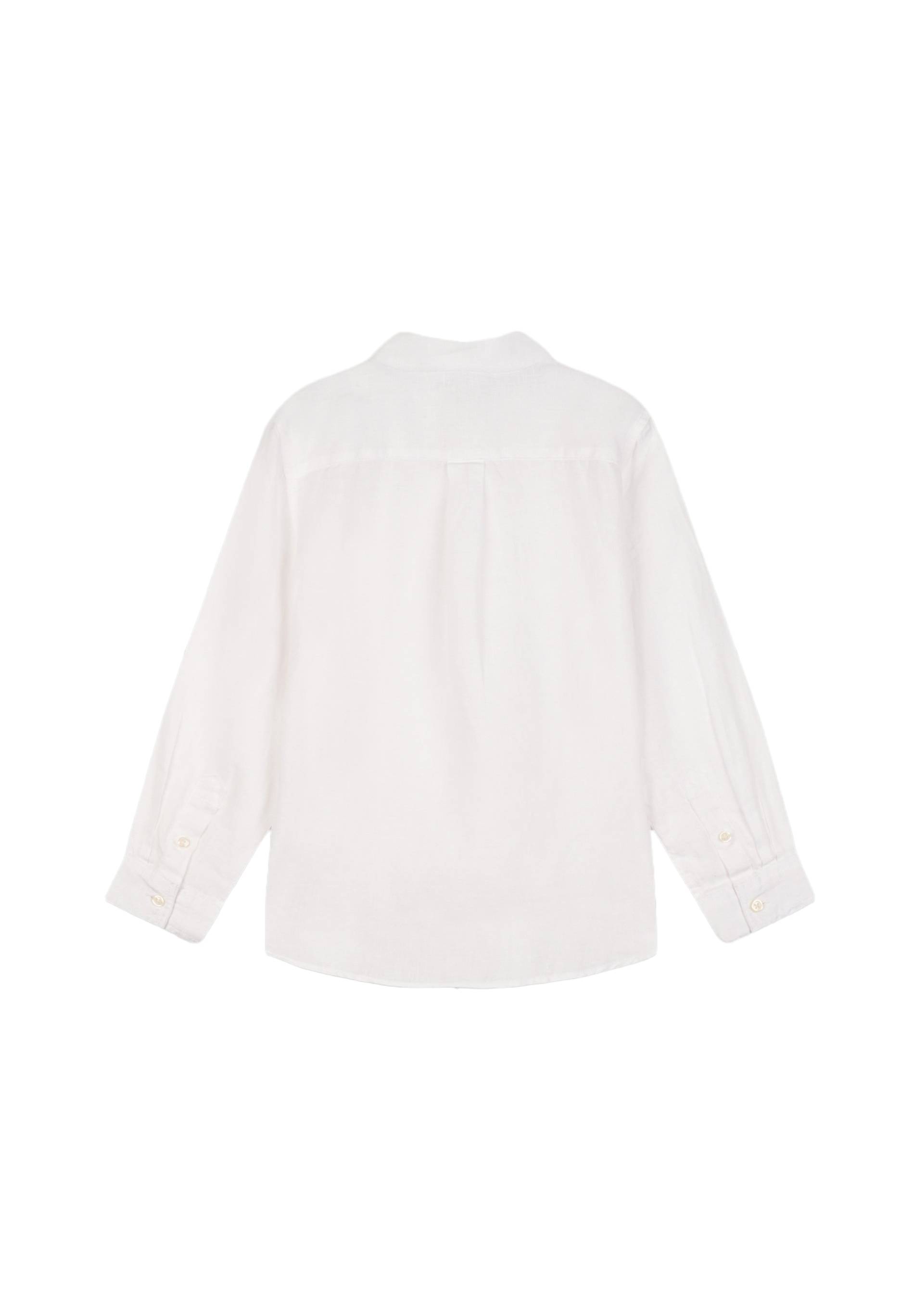 Chemise unie en 100% lin, Ecru, large image number 4