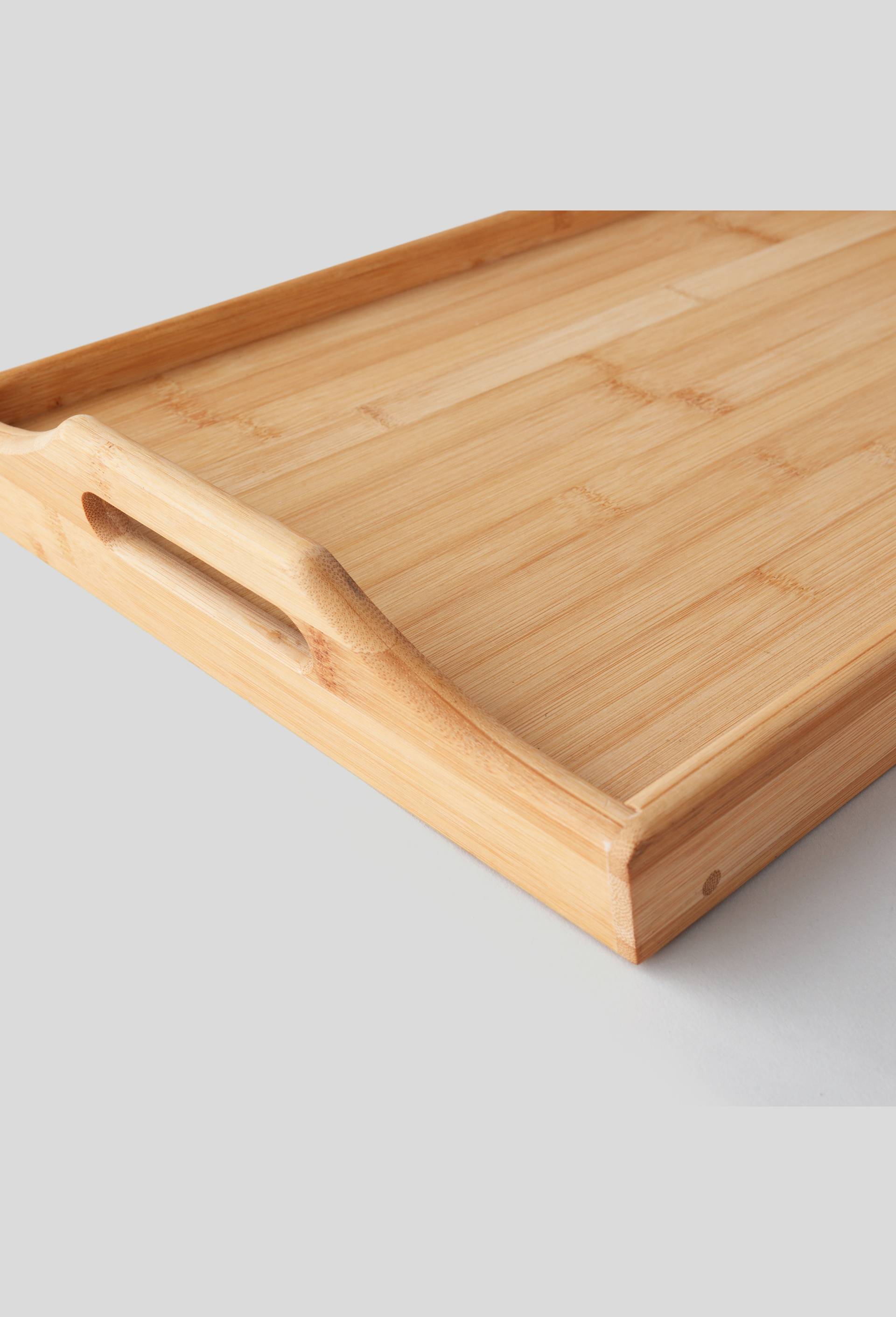 Plateau petit dejeuner en bois, Beige clair, large image number 1