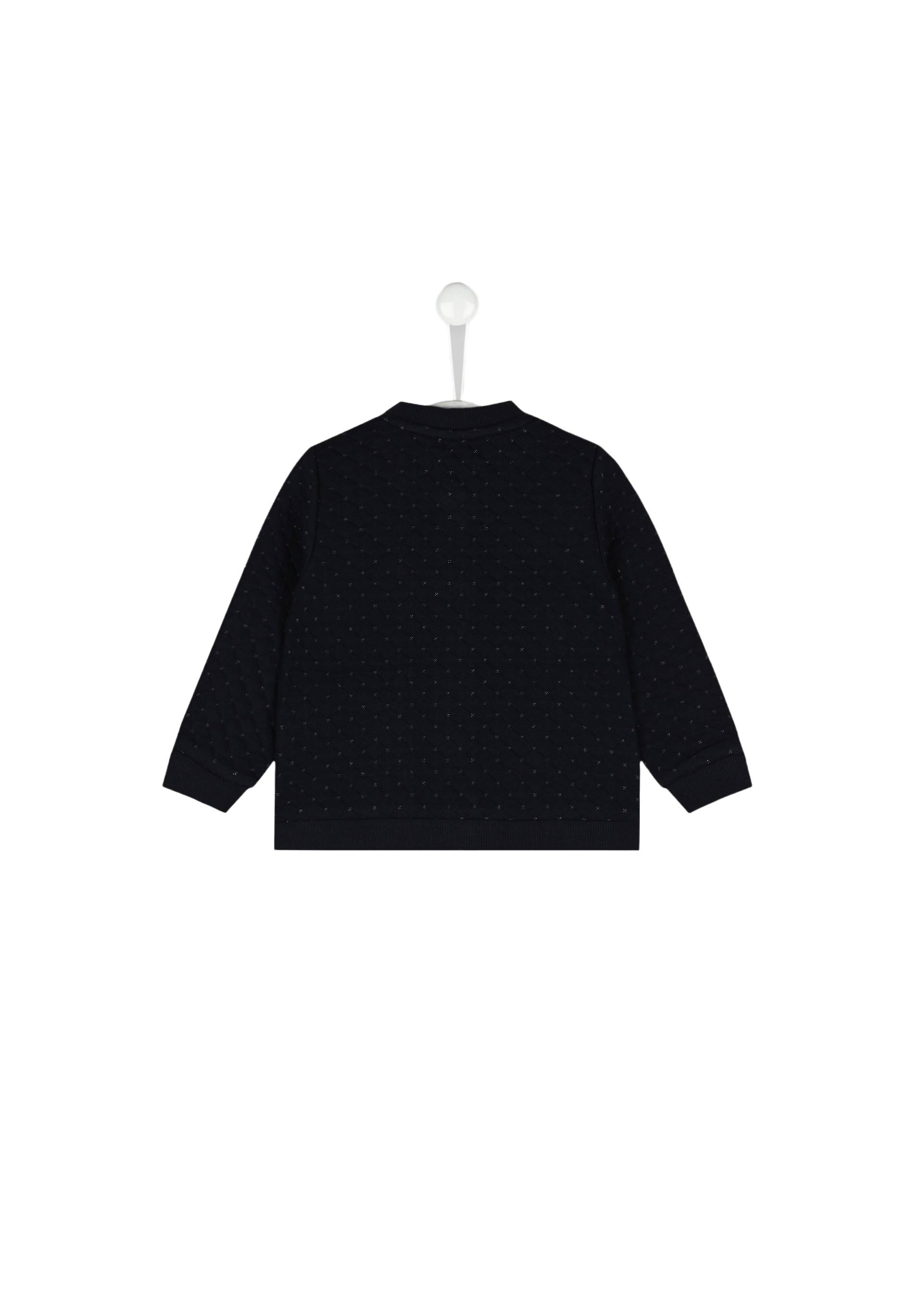 Cardigan en molleton uni en coton BIO, Bleu foncé, large image number 4.0