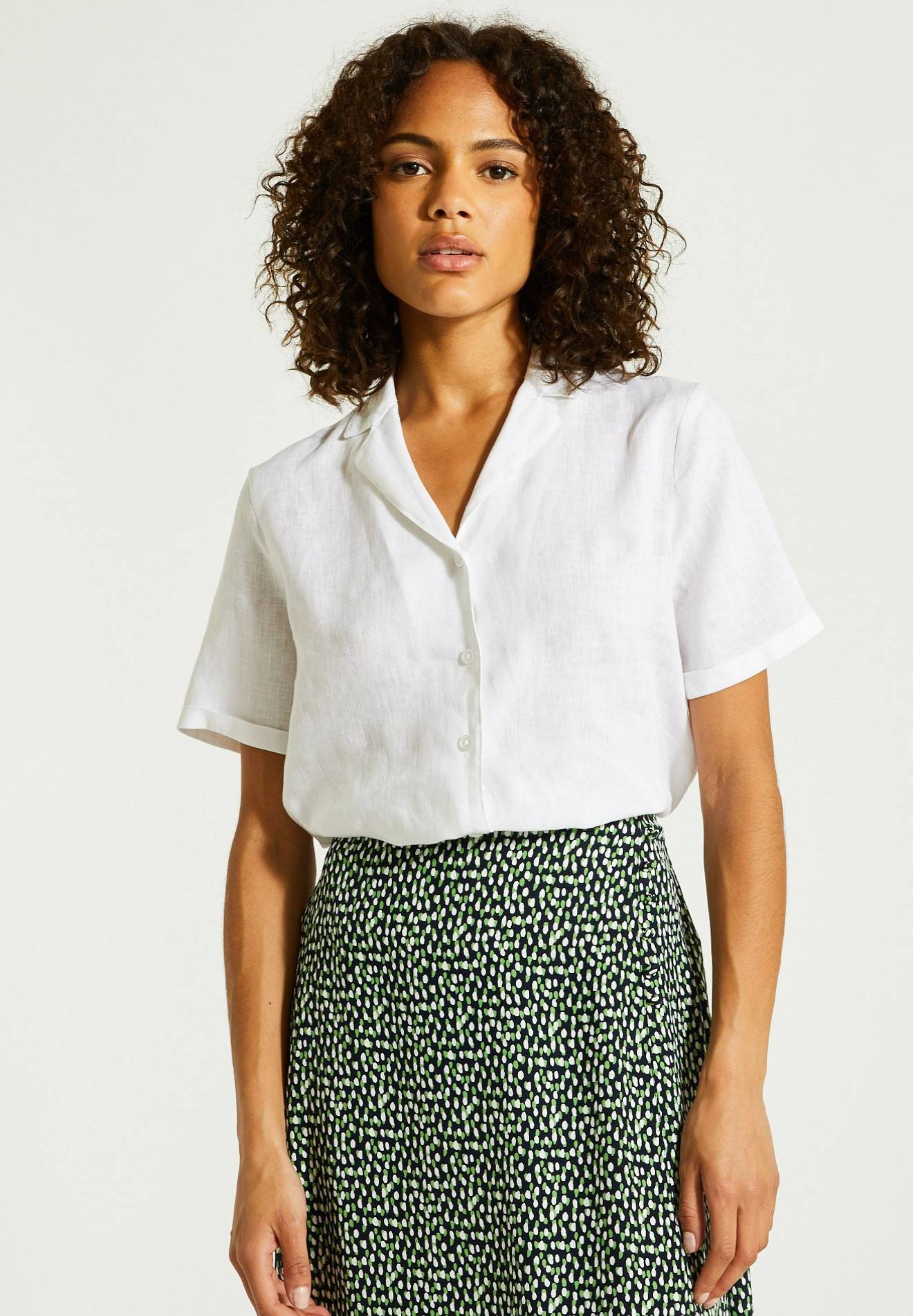 Chemise manches courtes en lin, European Flax, Blanc, large image number 3