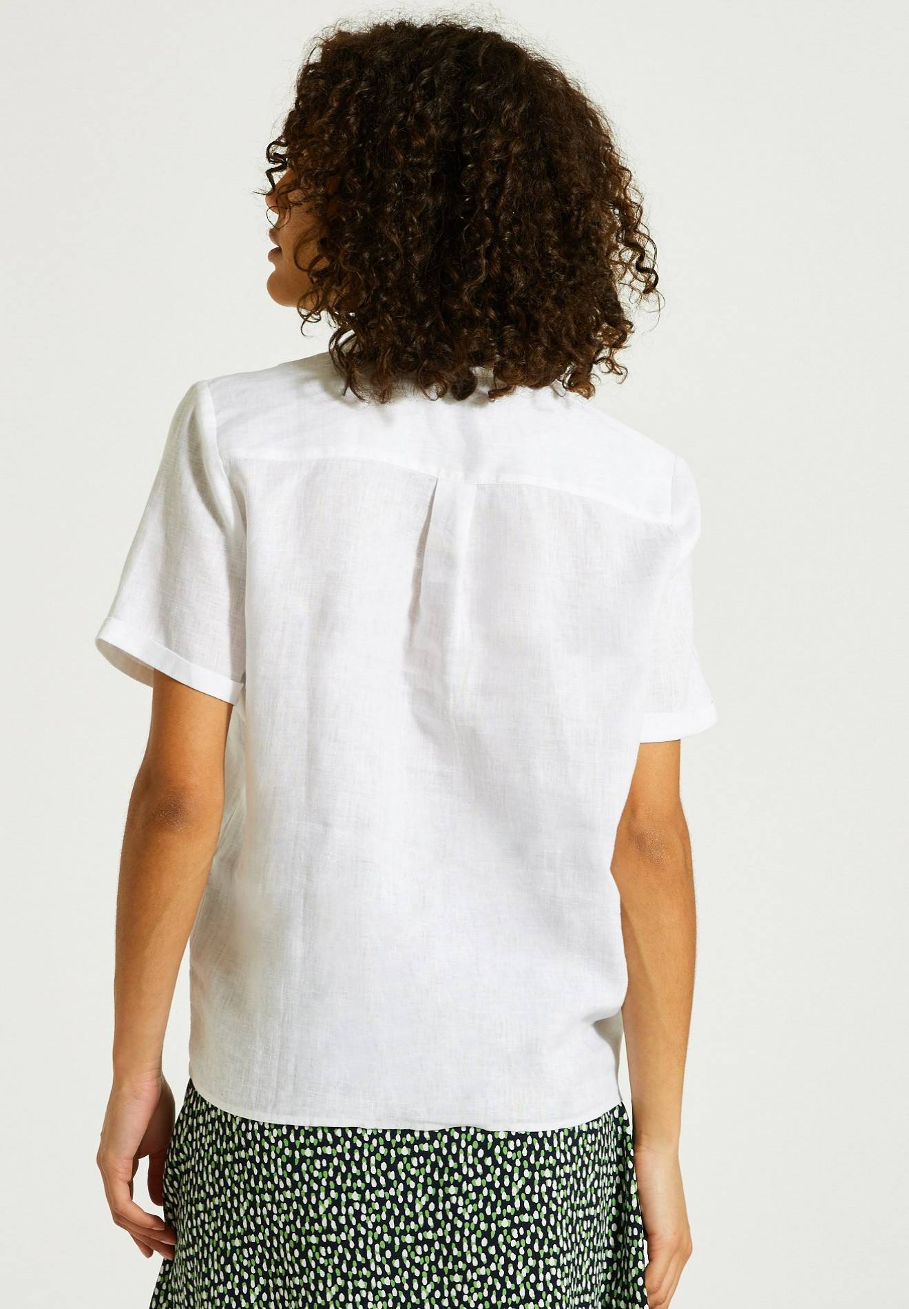 Chemise manches courtes en lin, European Flax, Blanc, large image number 4.0
