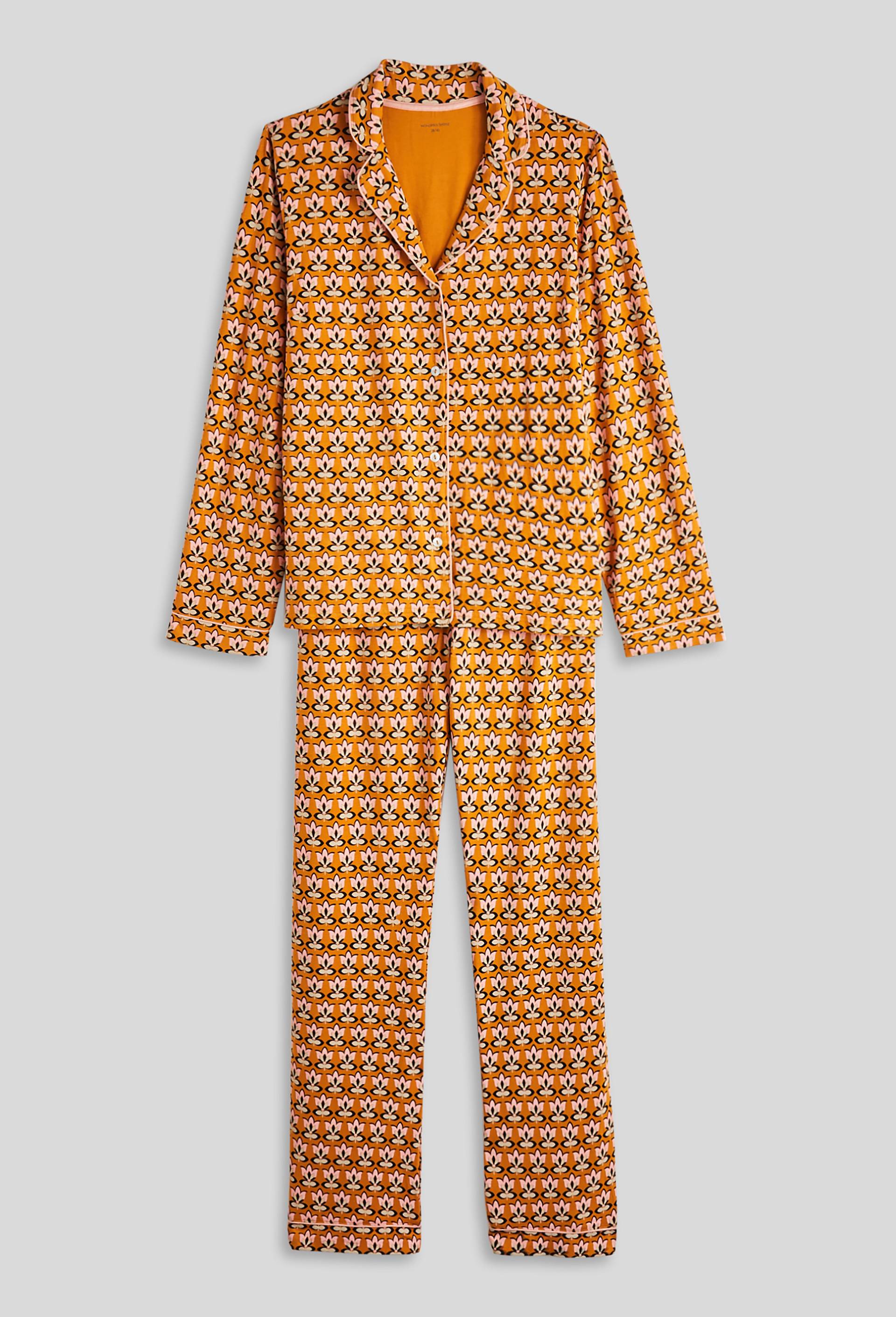 Pyjama col tailleur en viscose ECOVERO beige, Beige, large image number 2