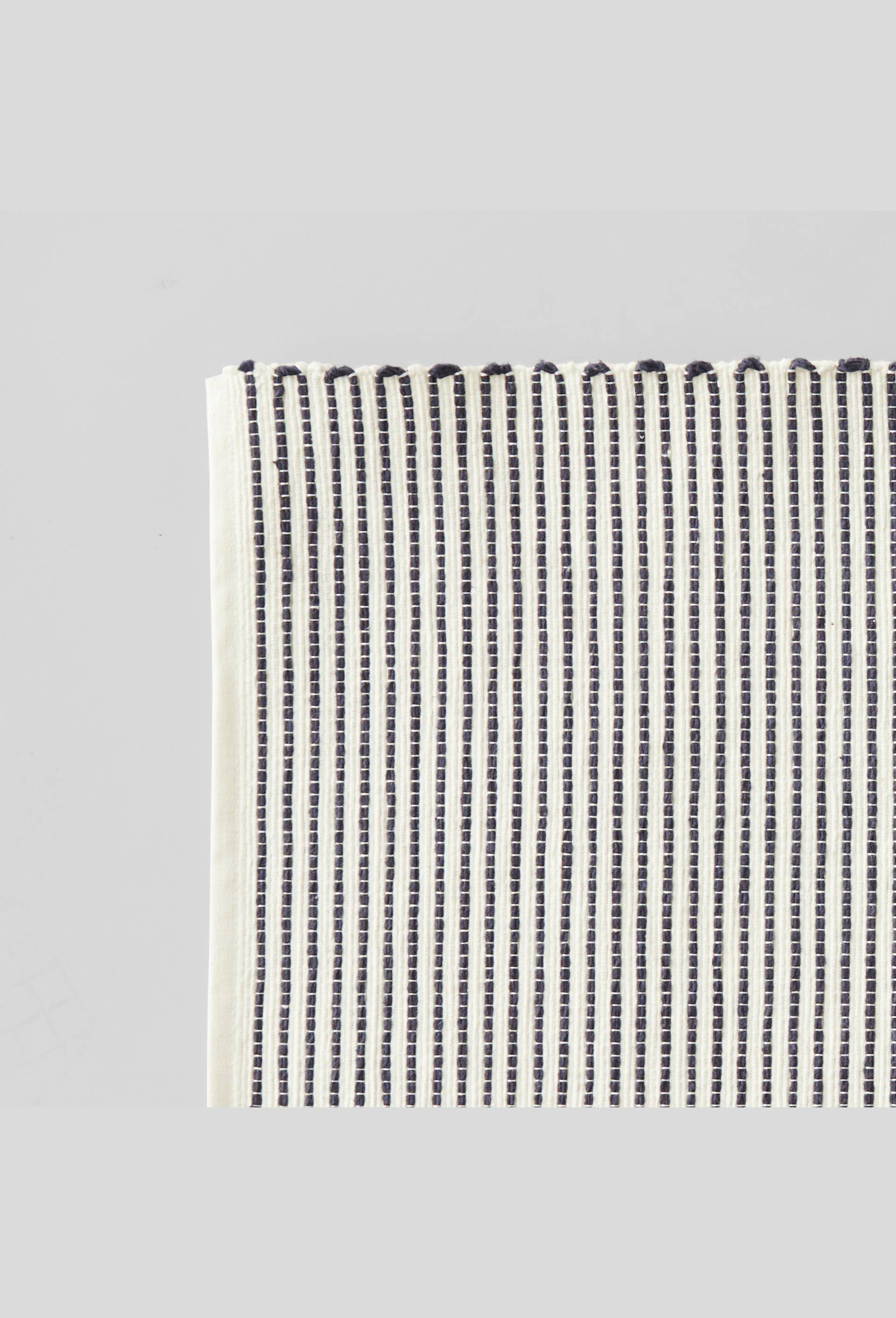 Set de table rayé, 33x48cm, coton oekotex, Bleu foncé, large image number 1