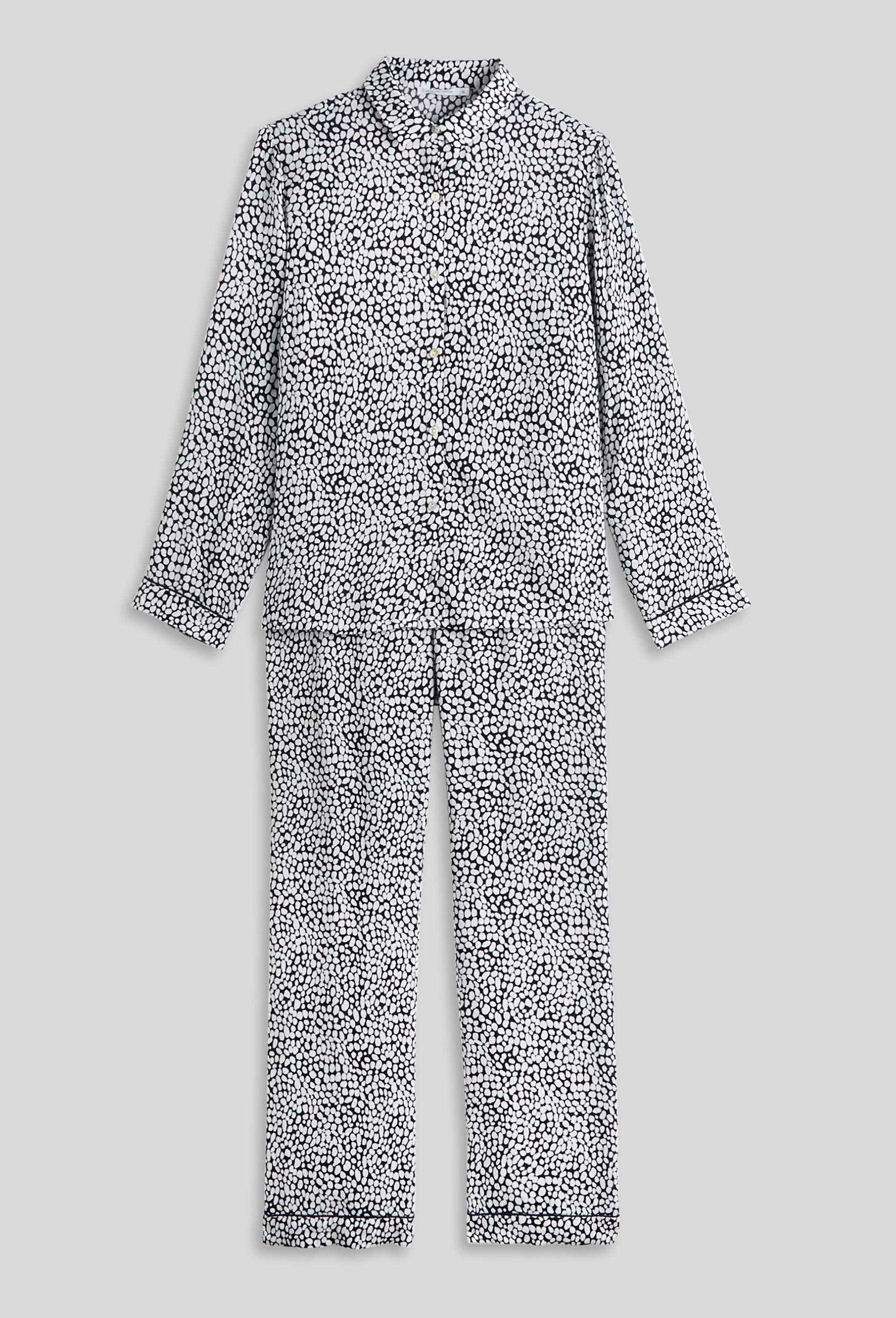 Pyjama col chemise en viscose ECOVERO, Bleu foncé, large image number 2