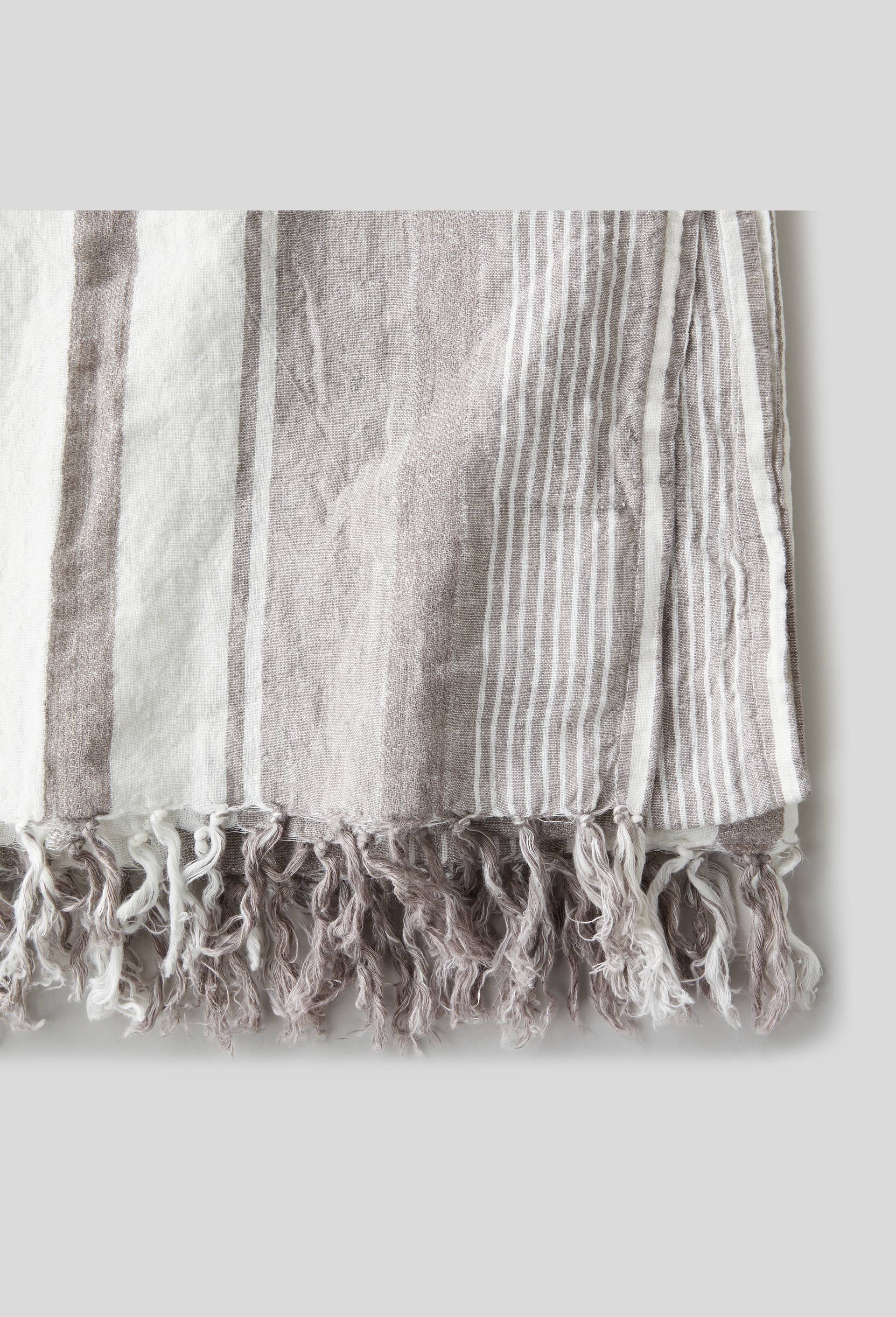 Fouta, 100x180cm, lin, Gris, large image number 1