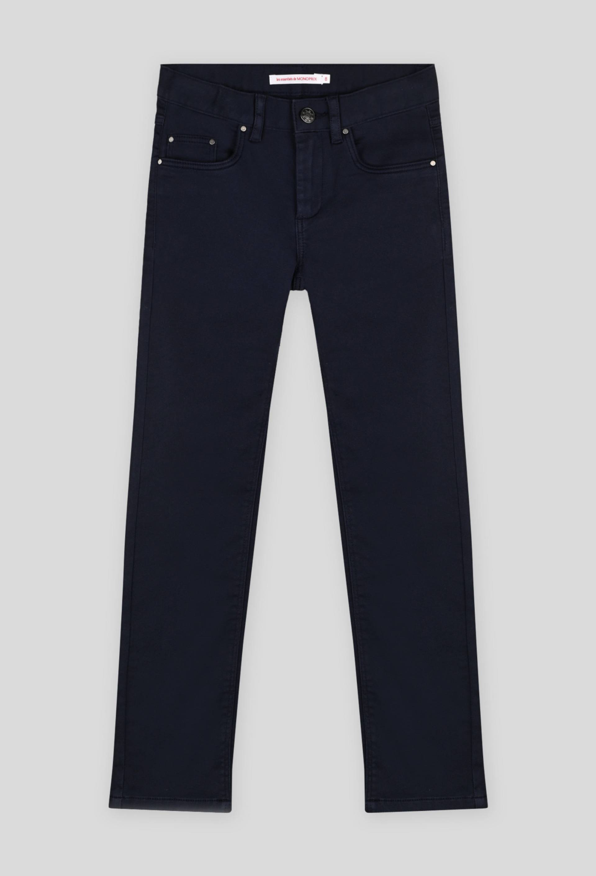 Pantalon slim en maille BIO, Bleu foncé, large image number 0