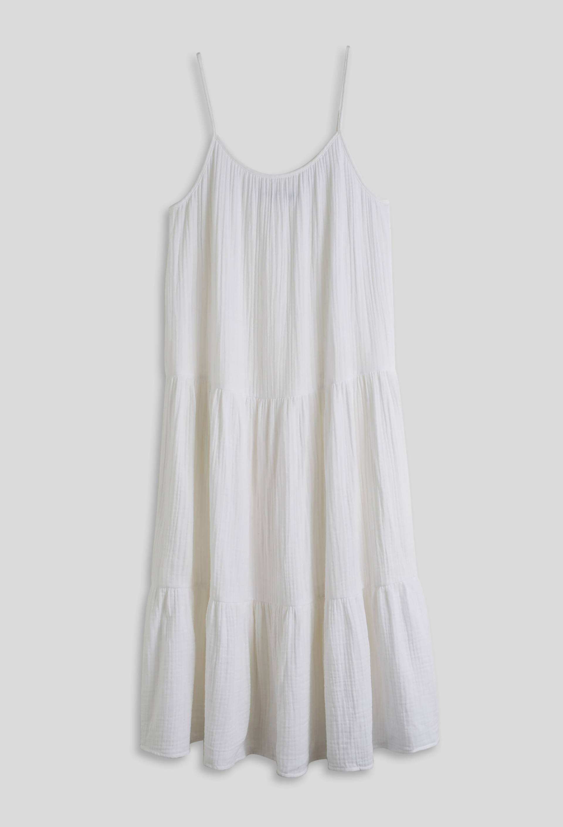 Robe de plage, coton issu de l'agriculture biologique, Blanc, large image number 2