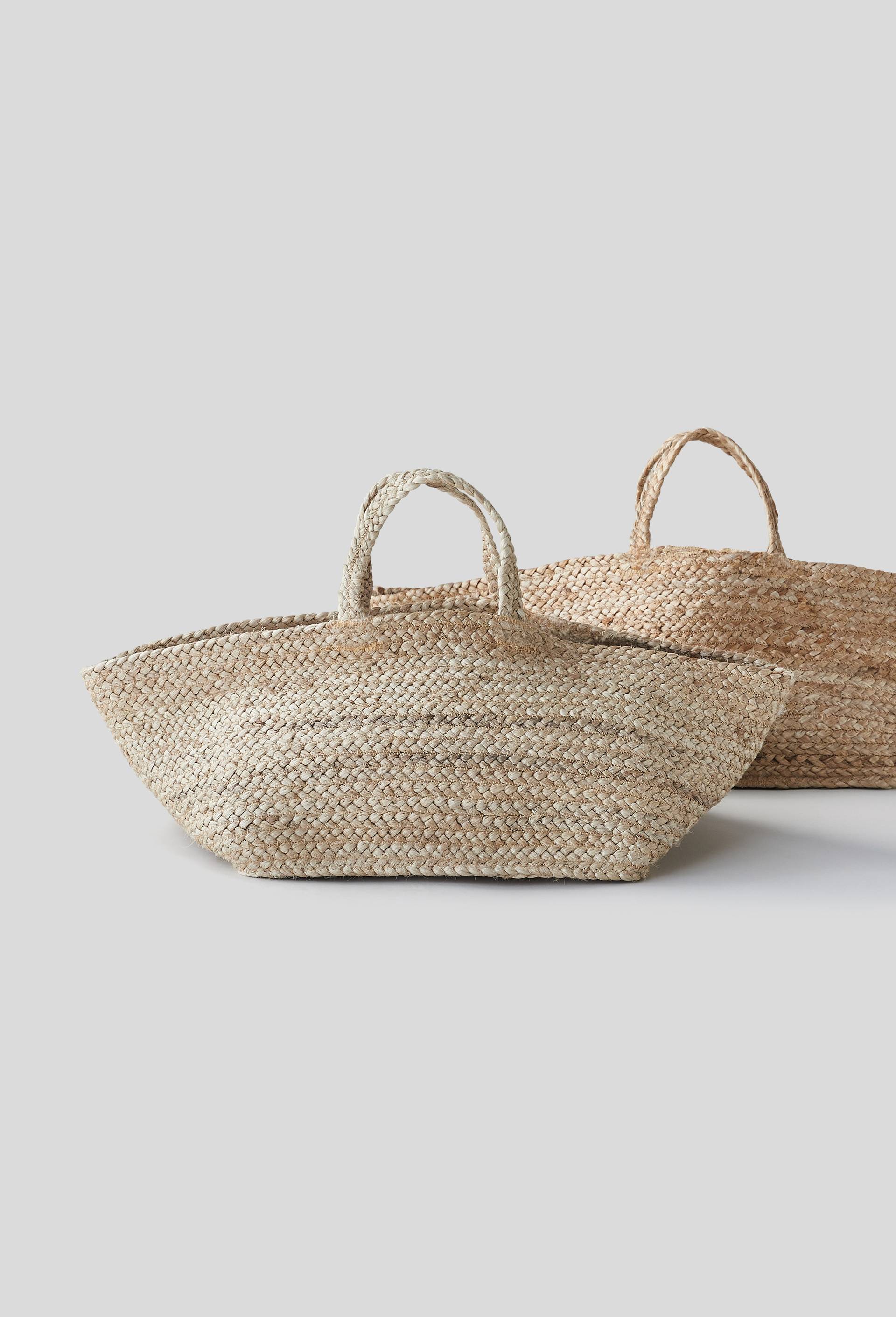 Panier carré en jute, Beige clair, large image number 1