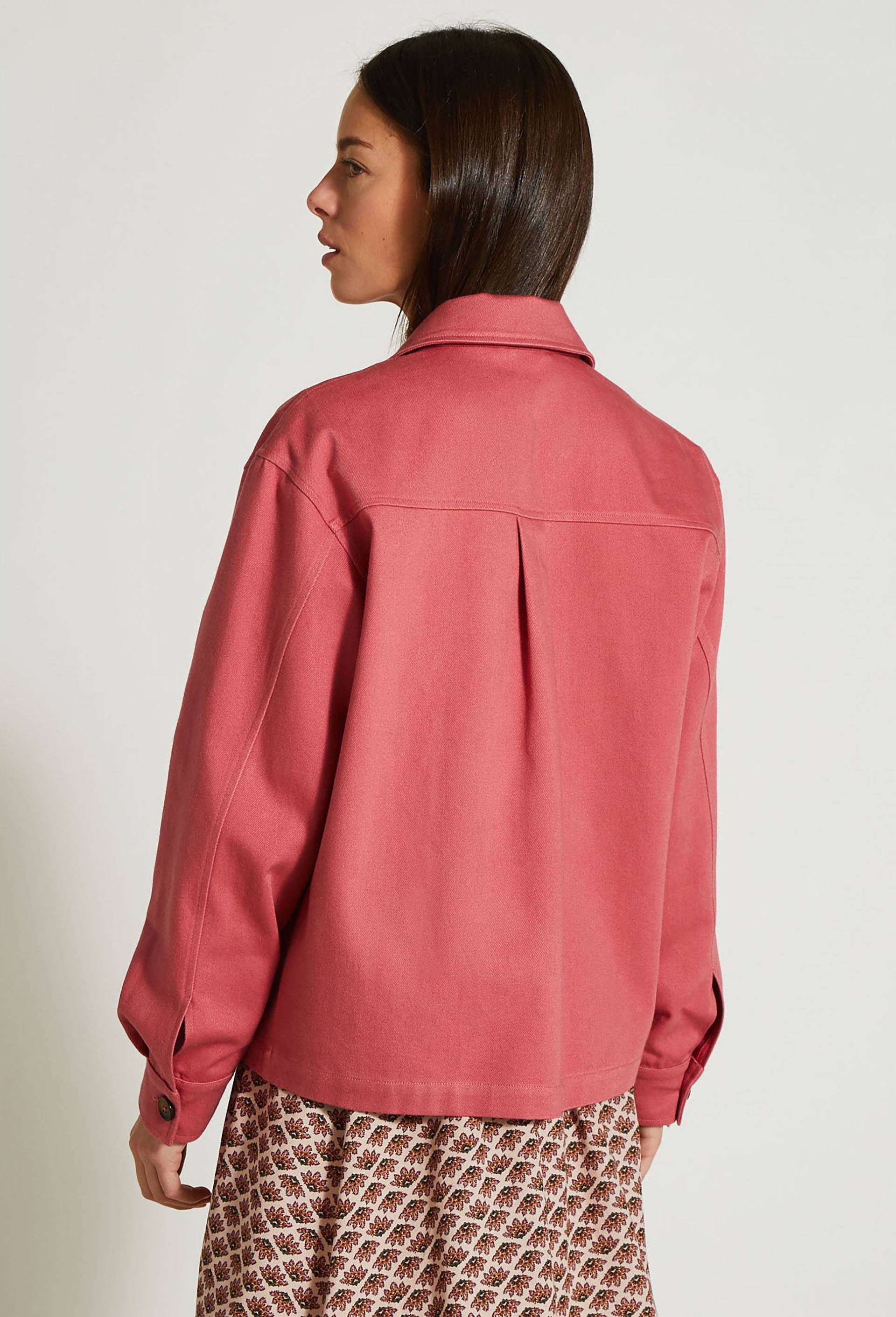Veste courte poches plaquées contenant du coton, certifiée Oeko-Tex, Rouge foncé, large image number 1