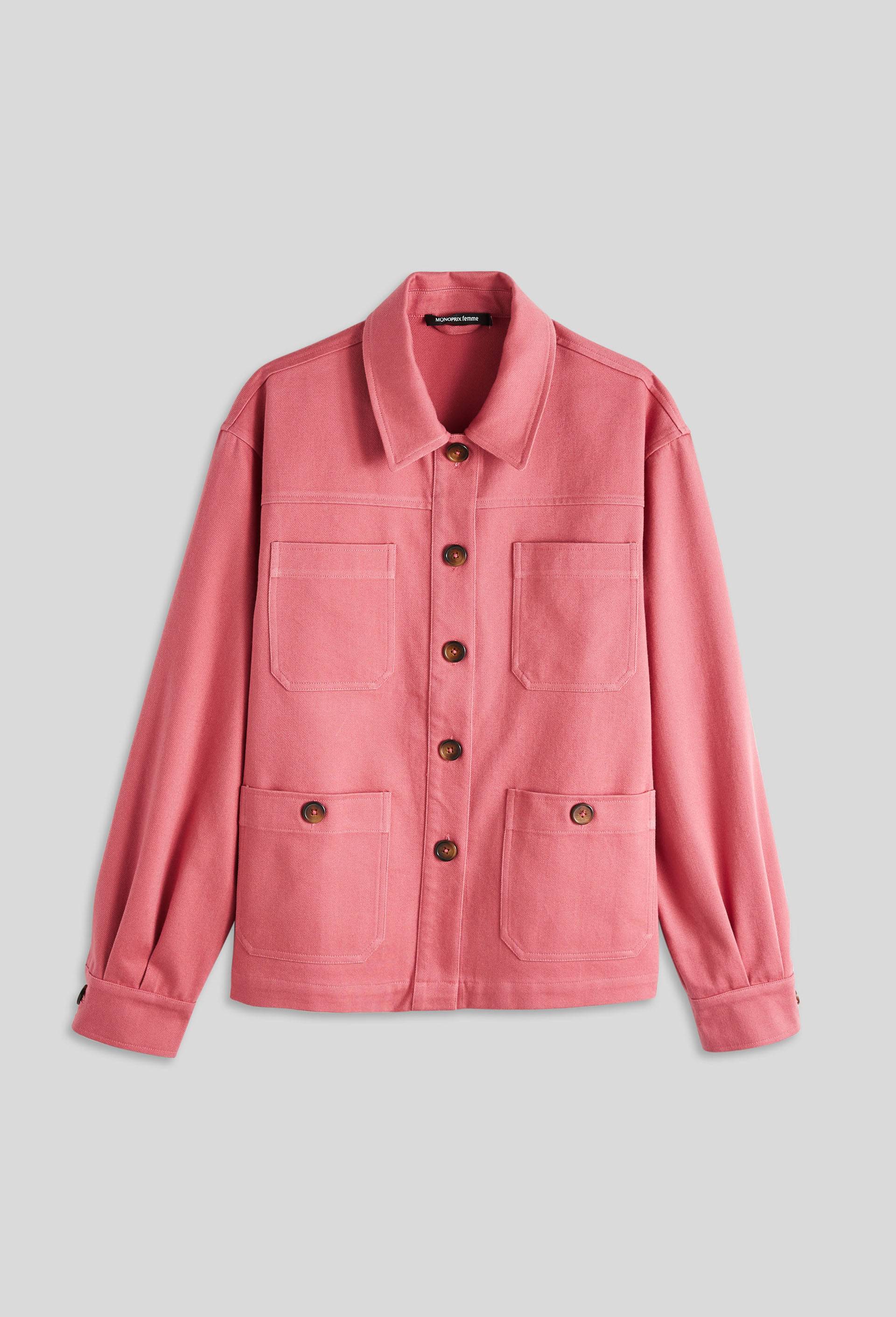 Veste courte poches plaquées contenant du coton, certifiée Oeko-Tex, Rouge foncé, large image number 2.0