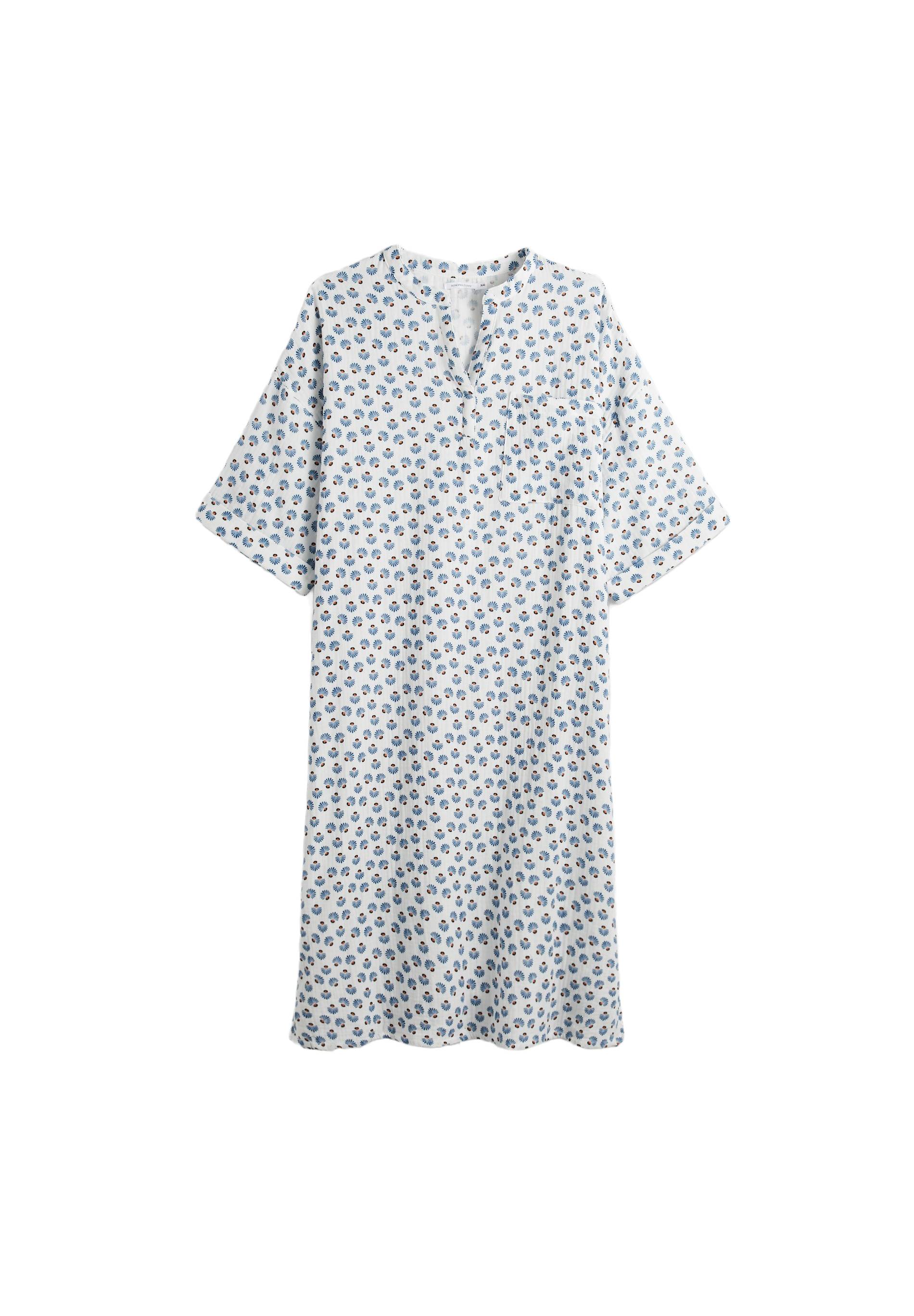 Chemise de nuit manches courtes en coton BIO, Blanc, large image number 5.0