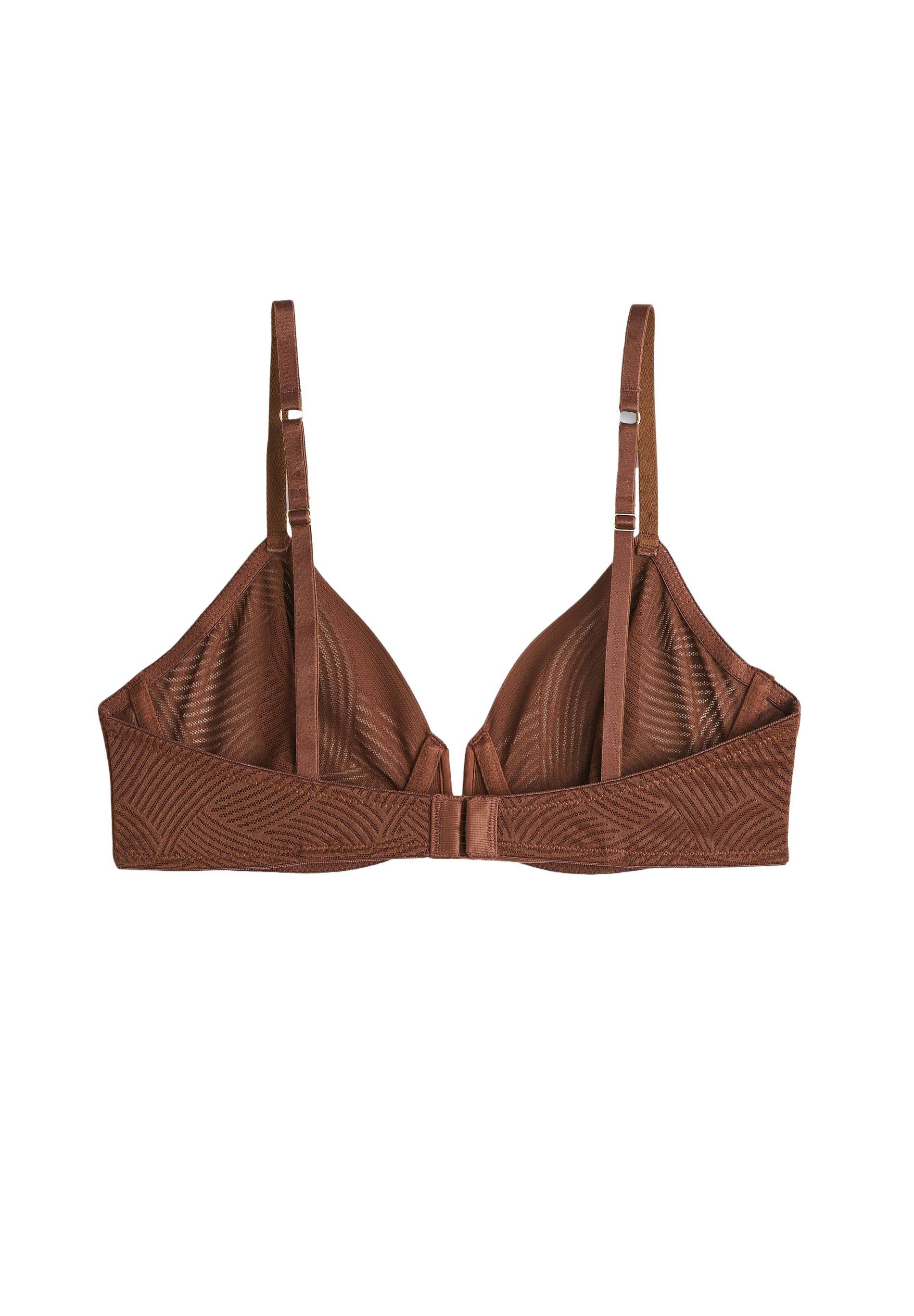 Soutien-gorge corbeille balconnet ORNELLA en dentelle graphique, Brun, large image number 4