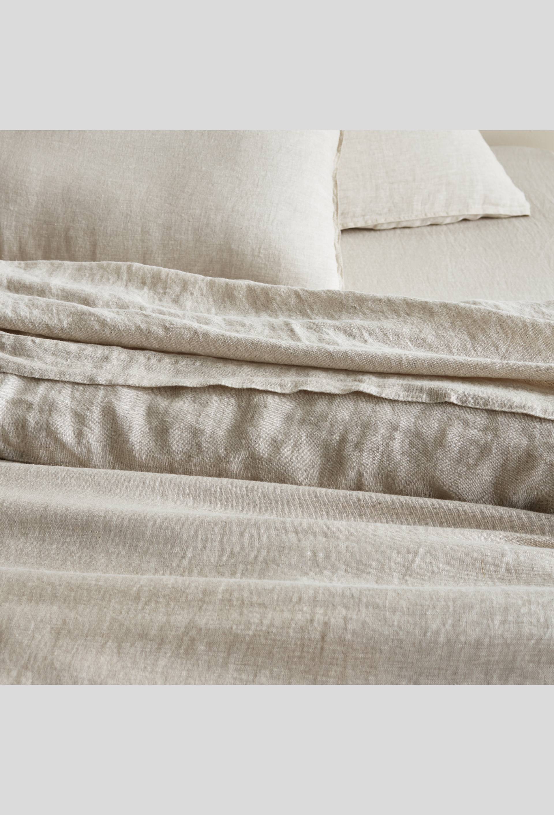 Housse de couette 2 personnes, 240X220 cm, lin, 145 de grammage par mètre carré, euroflax, Beige clair, large image number 1