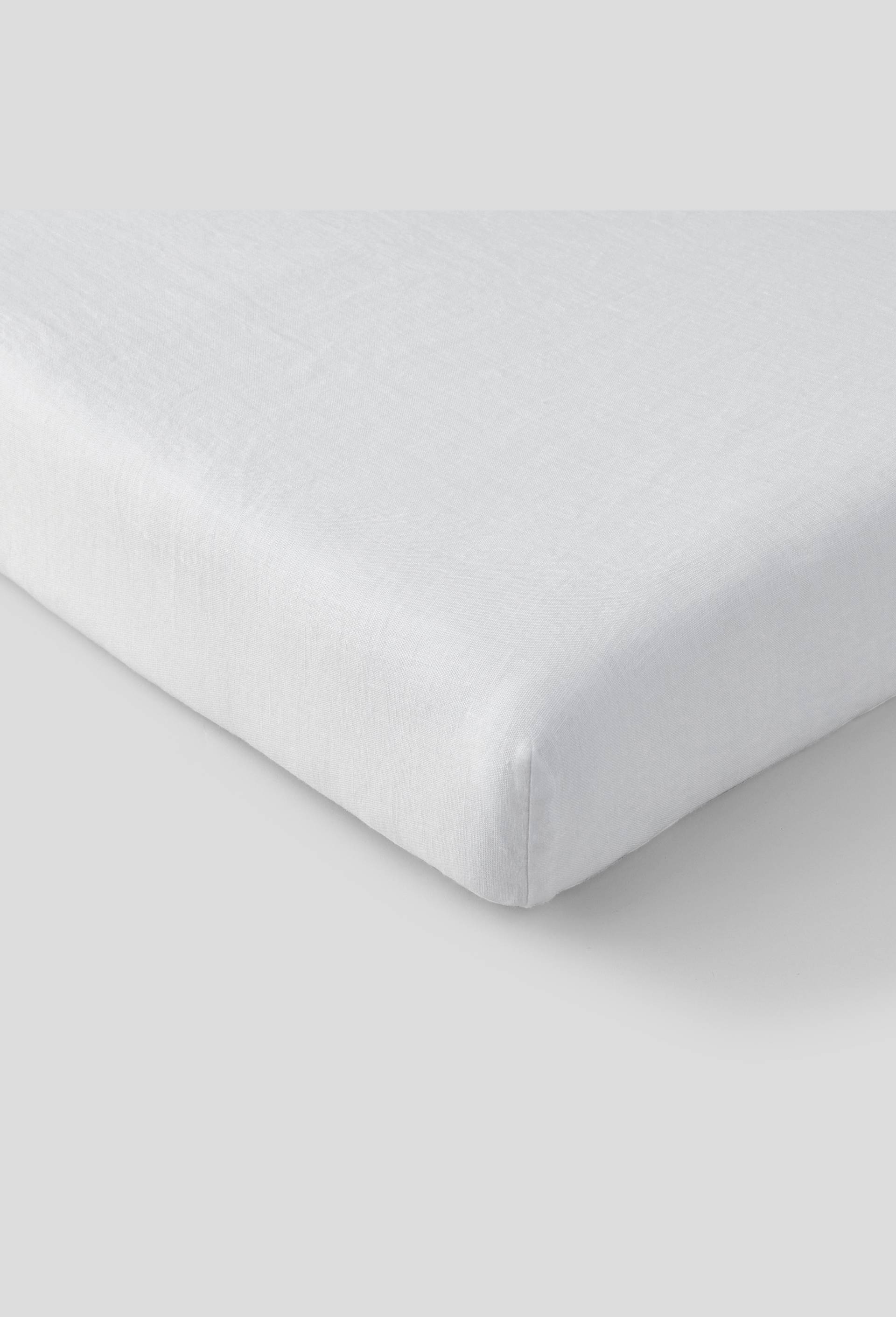Drap housse 2 personnes,  140x190cm, lin, 145 de grammage par mètre carré, euroflax, Blanc, large image number 0