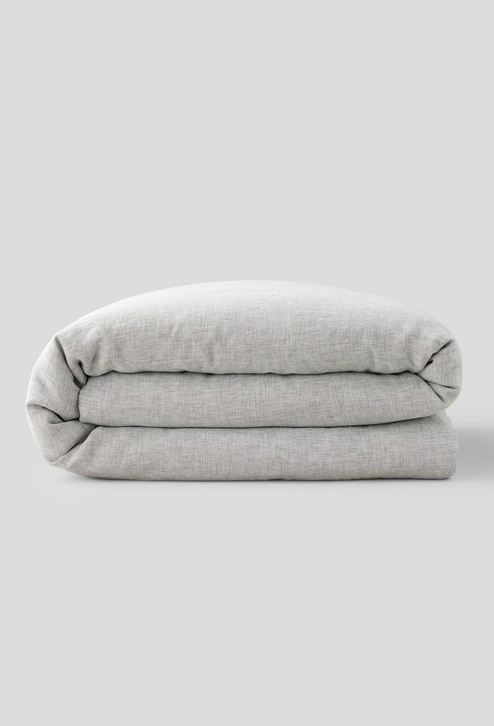 Housse de couette 2 personnes, 260 x 240 cm, lin, 145 de grammage par mètre carré, euroflax, Gris, large image number 0