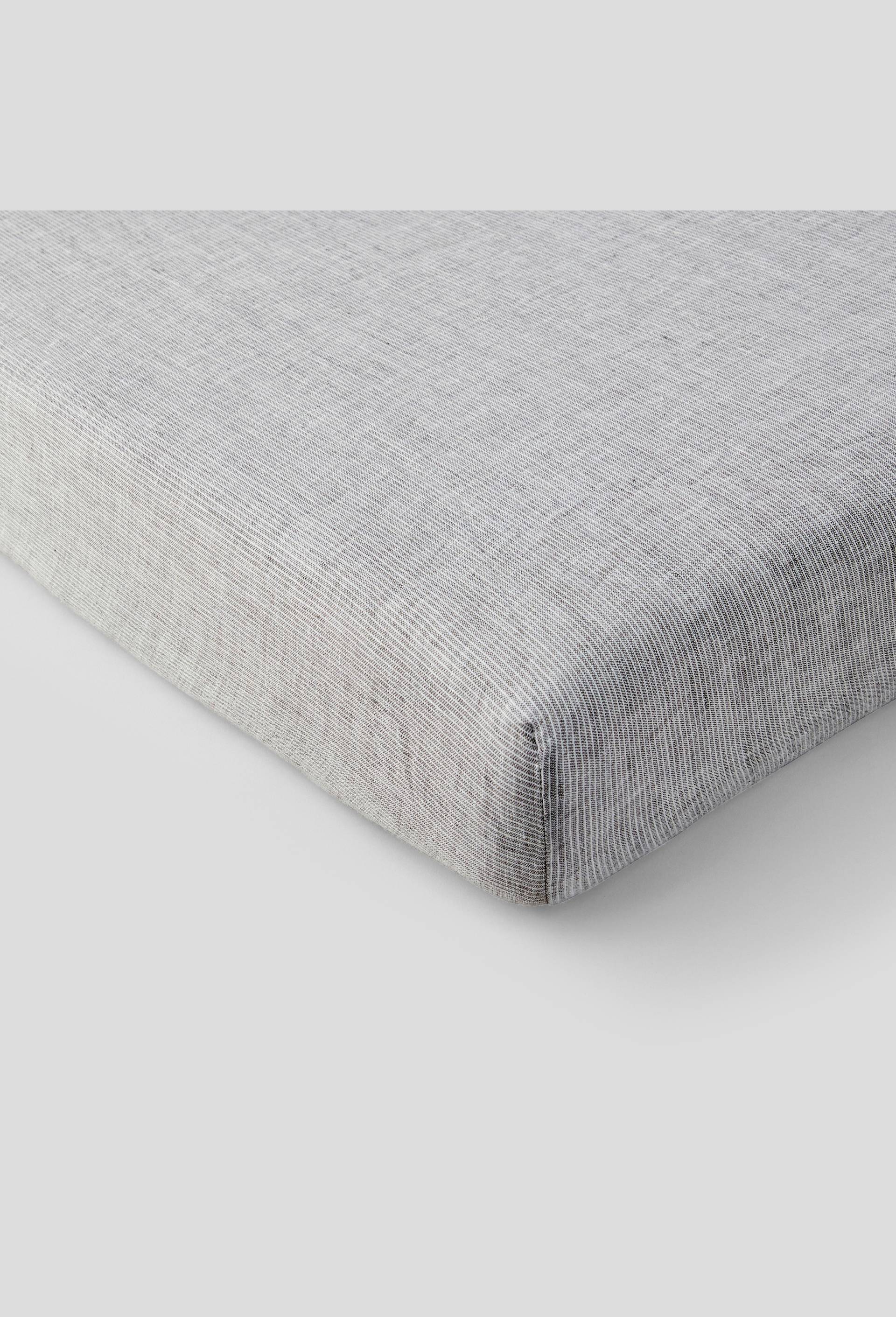 Drap housse 2 personnes, 140x190cm, lin, 145 de grammage par mètre carré, euroflax, Gris, large image number 0