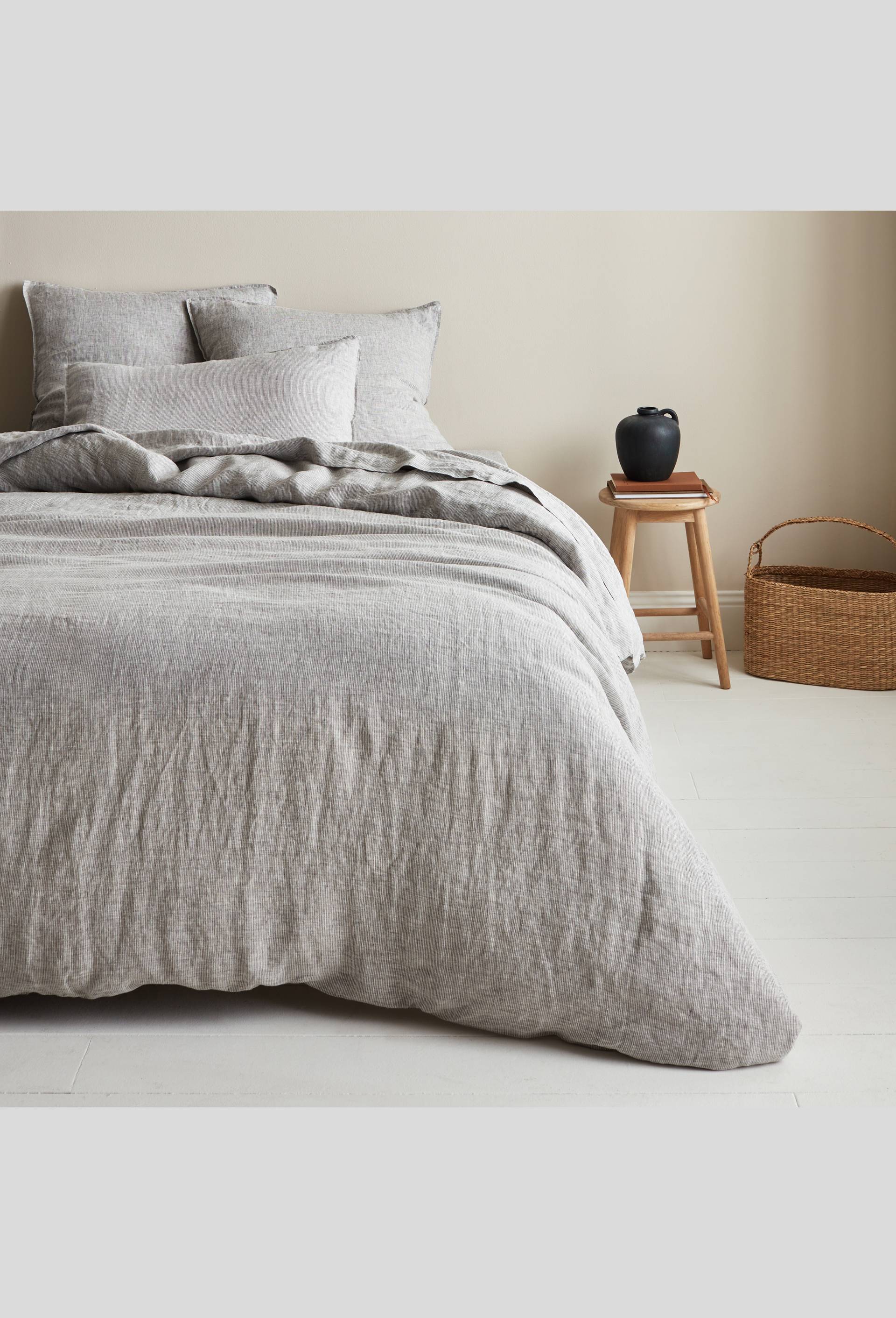 Drap plat, 180X290 cm, lin, 145 de grammage par mètre carré, euroflax, Gris, large image number 2