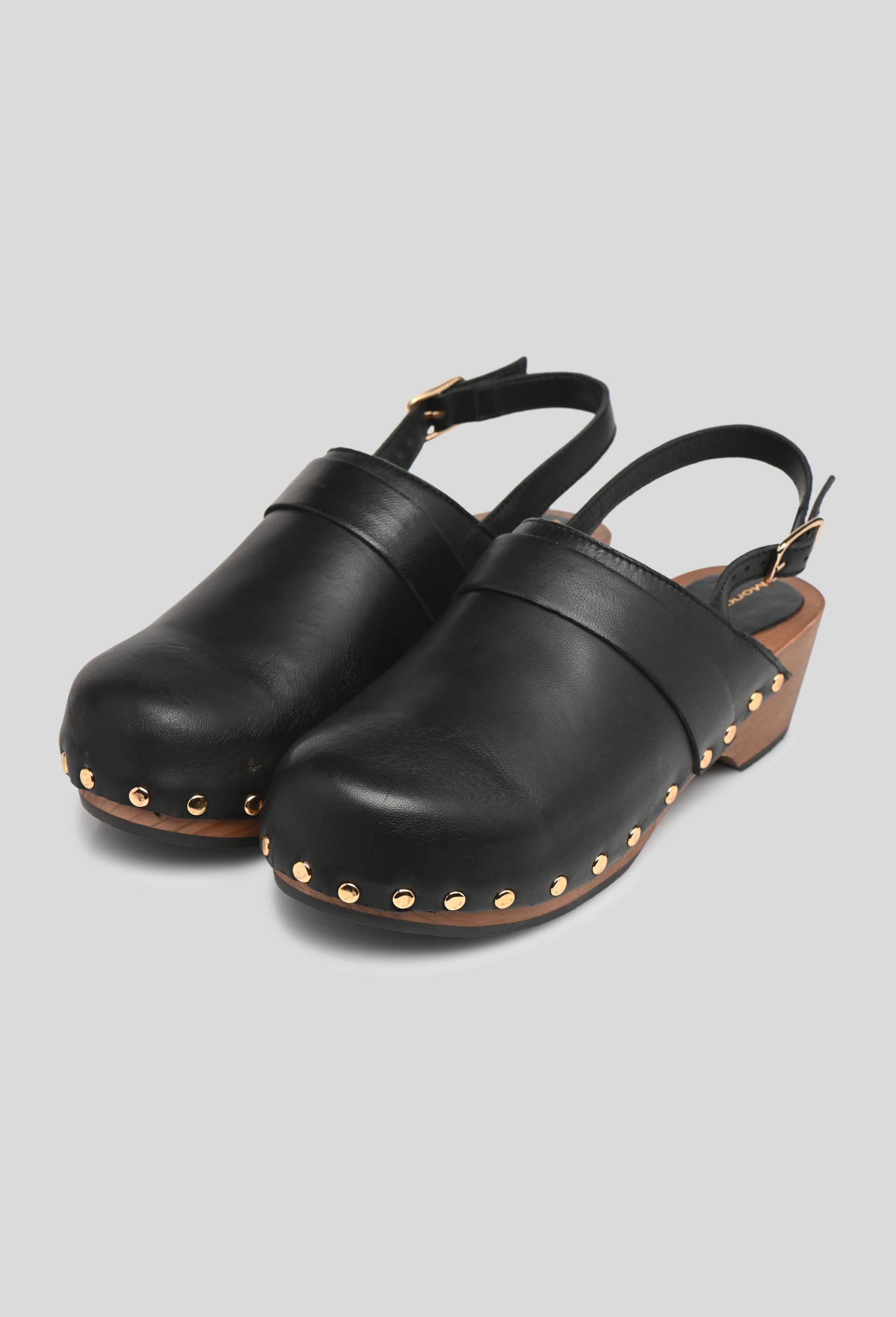 Sabots en cuir, Noir, large image number 1