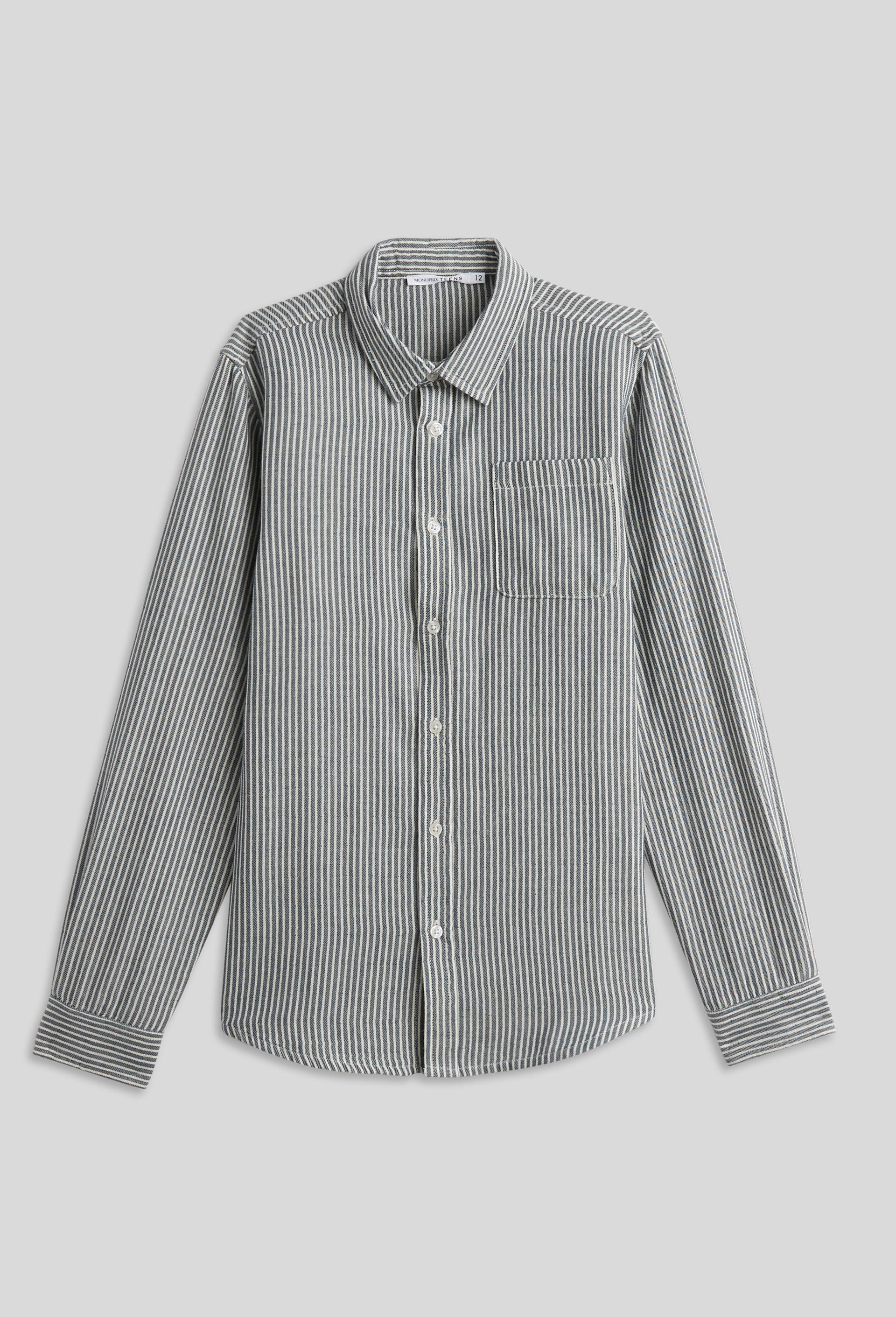 Chemise rayée, Ecru, large image number 1