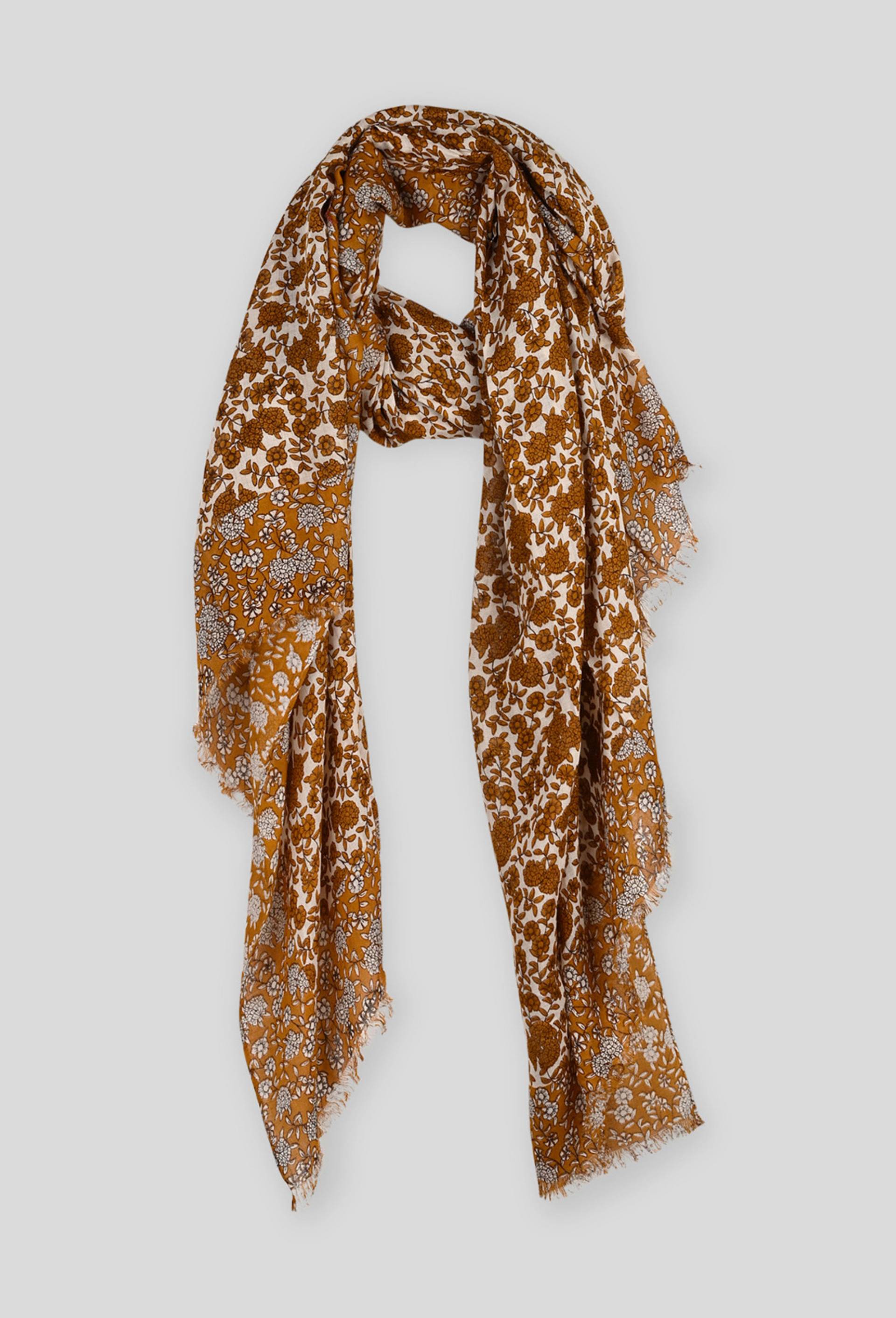 Etole imprimée, viscose certifiée Ecovero, Brun clair, large image number 0