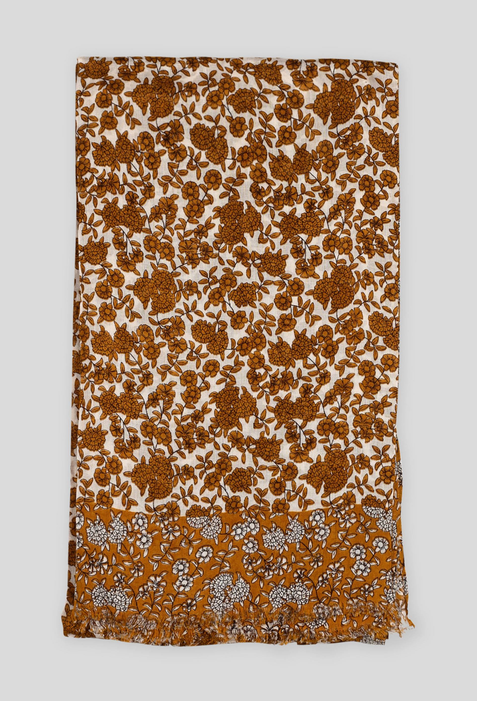 Etole imprimée, viscose certifiée Ecovero, Brun clair, large image number 1