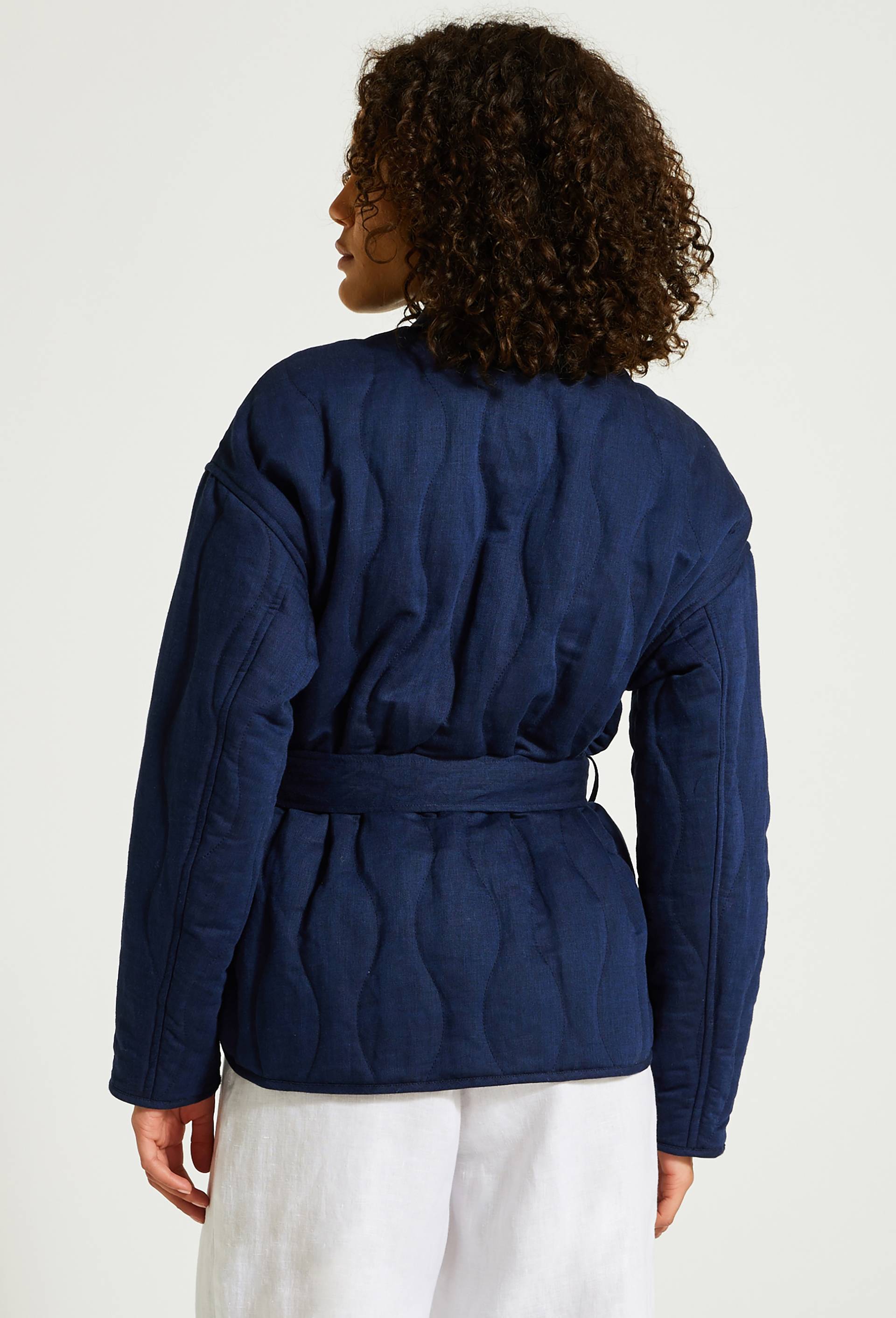 Veste en coton et lin, Bleu foncé, large image number 3.0