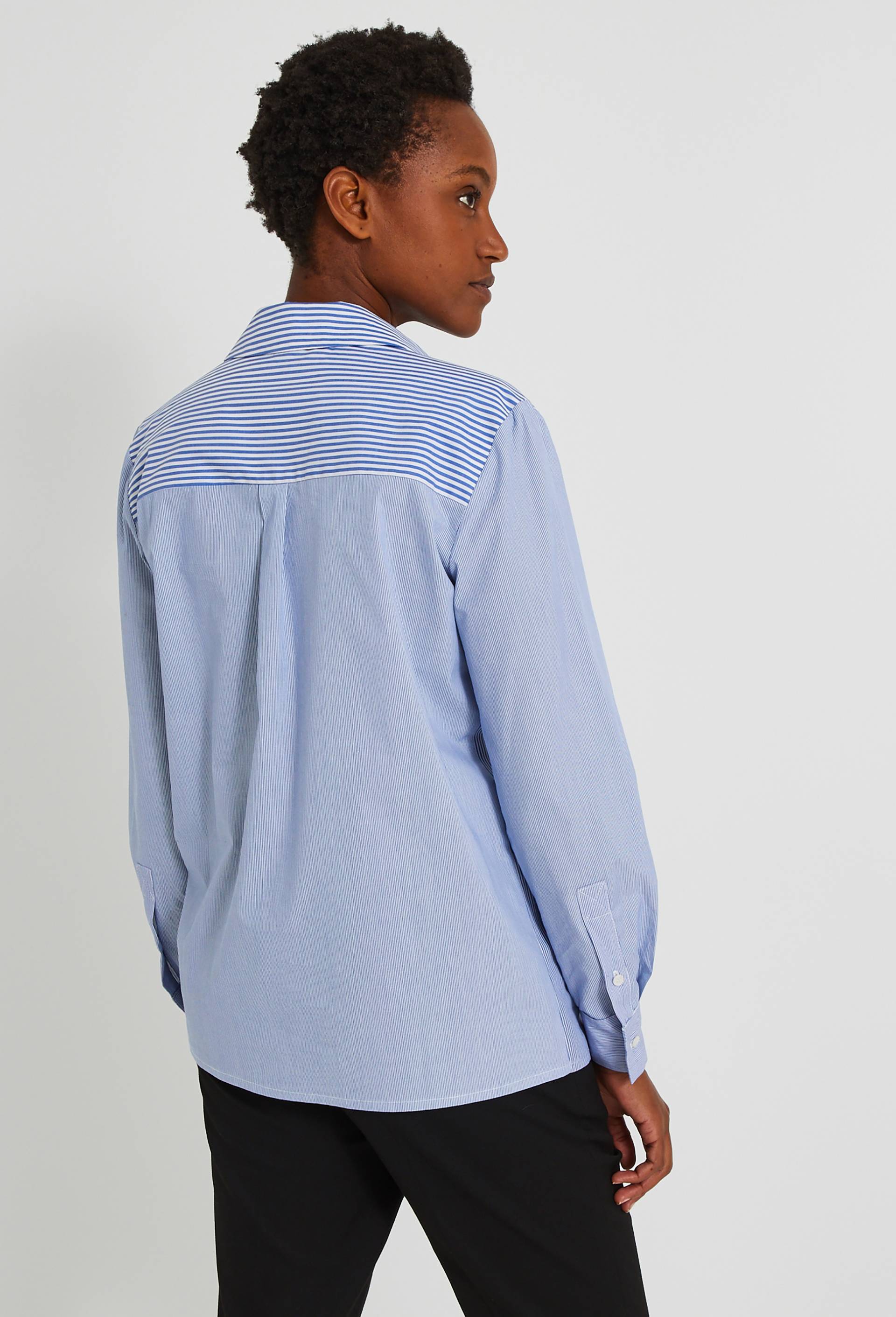Chemise rayée manches longues, Bleu foncé, large image number 1
