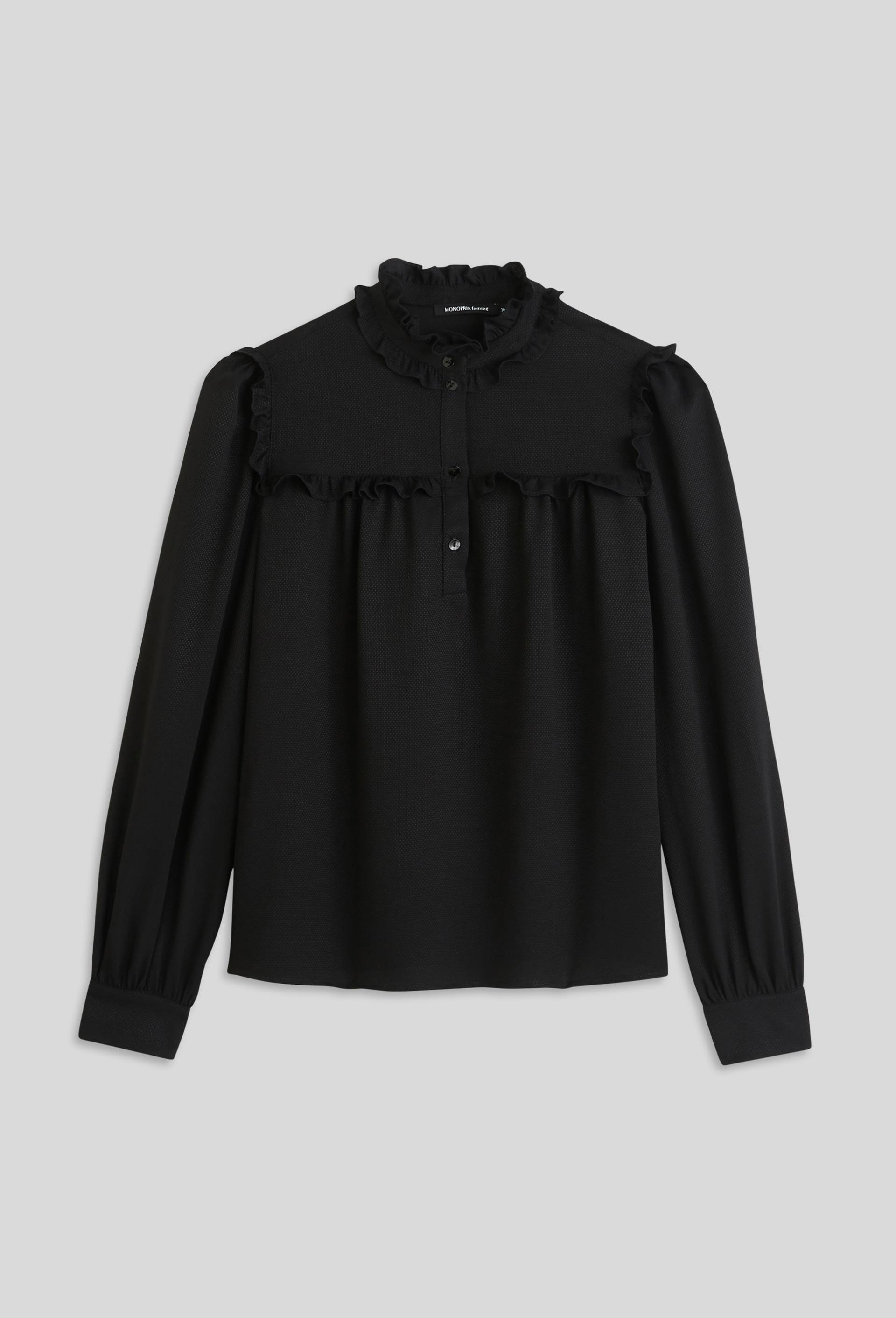 Blouse jacquard, Noir, large image number 2.0