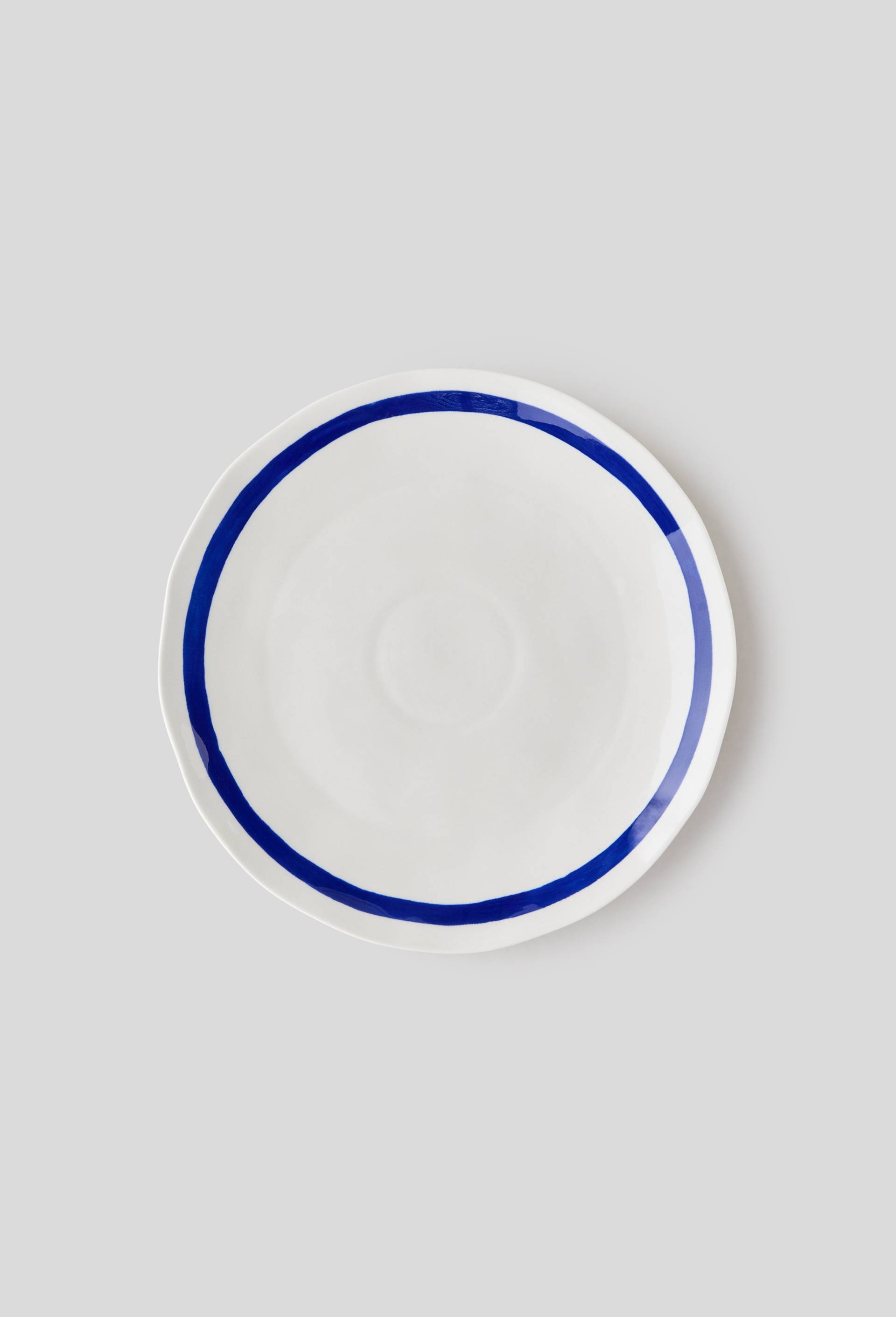 Assiette plate avec bandes, Blanc, large image number 0