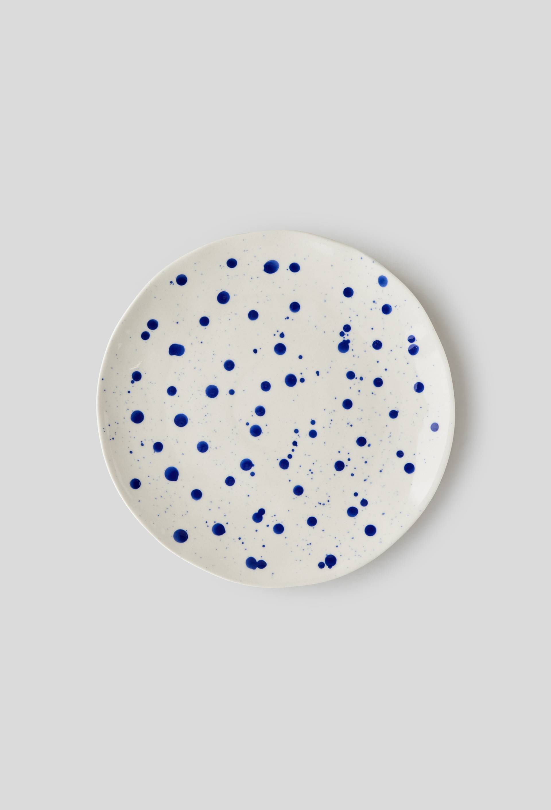 Assiette plate tachetée, Blanc, large image number 0