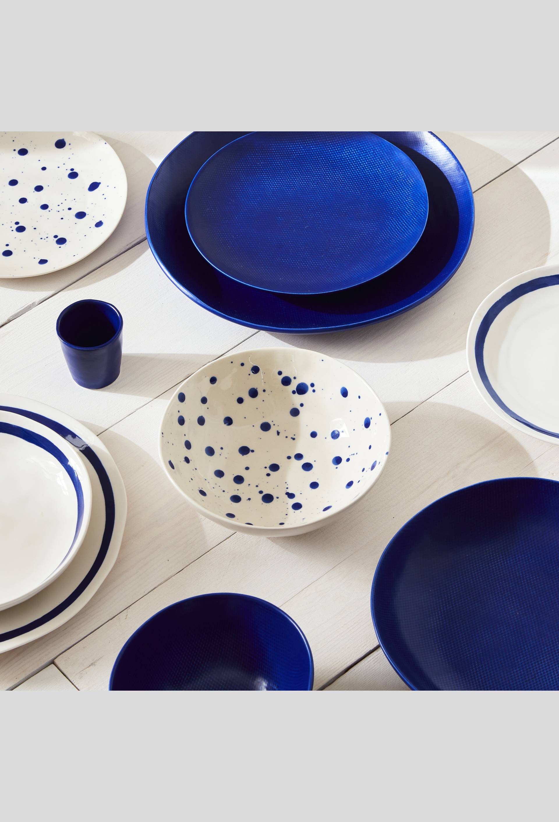 Assiette creuse à bandes, Blanc, large image number 2