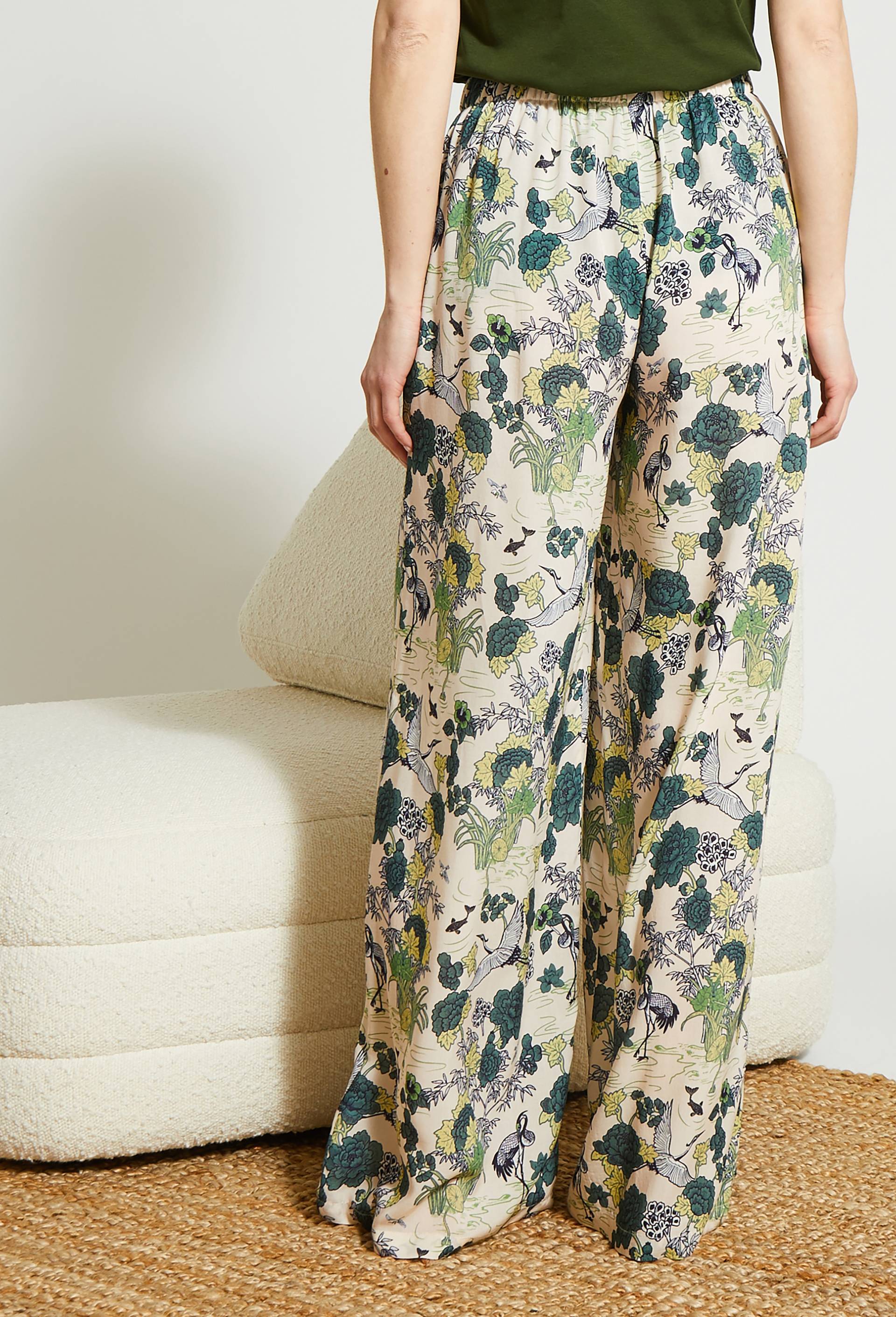 Pantalon large en viscose ECOVERO, Beige clair, large image number 1