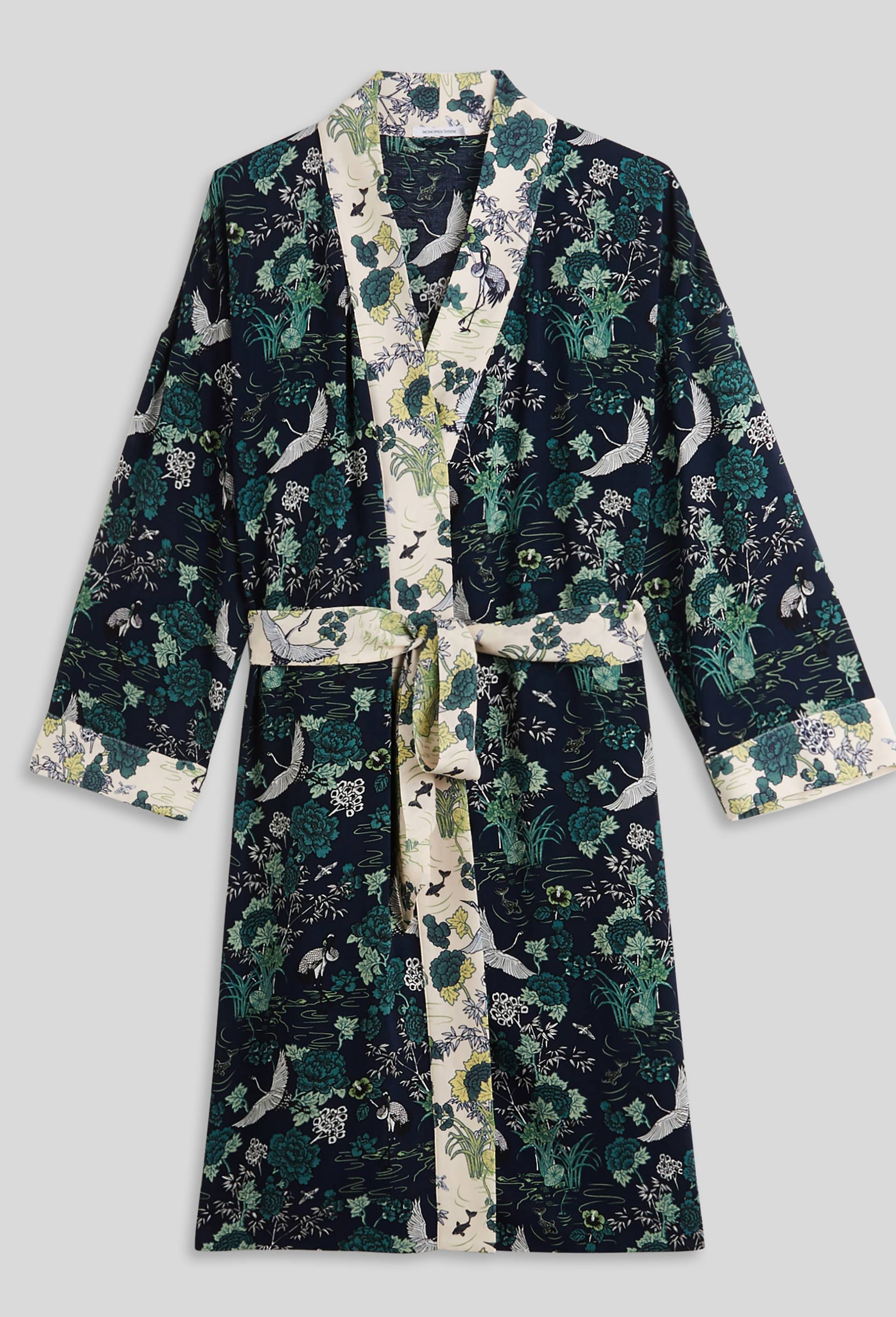 Kimono en viscose ECOVERO, Bleu foncé, large image number 2.0