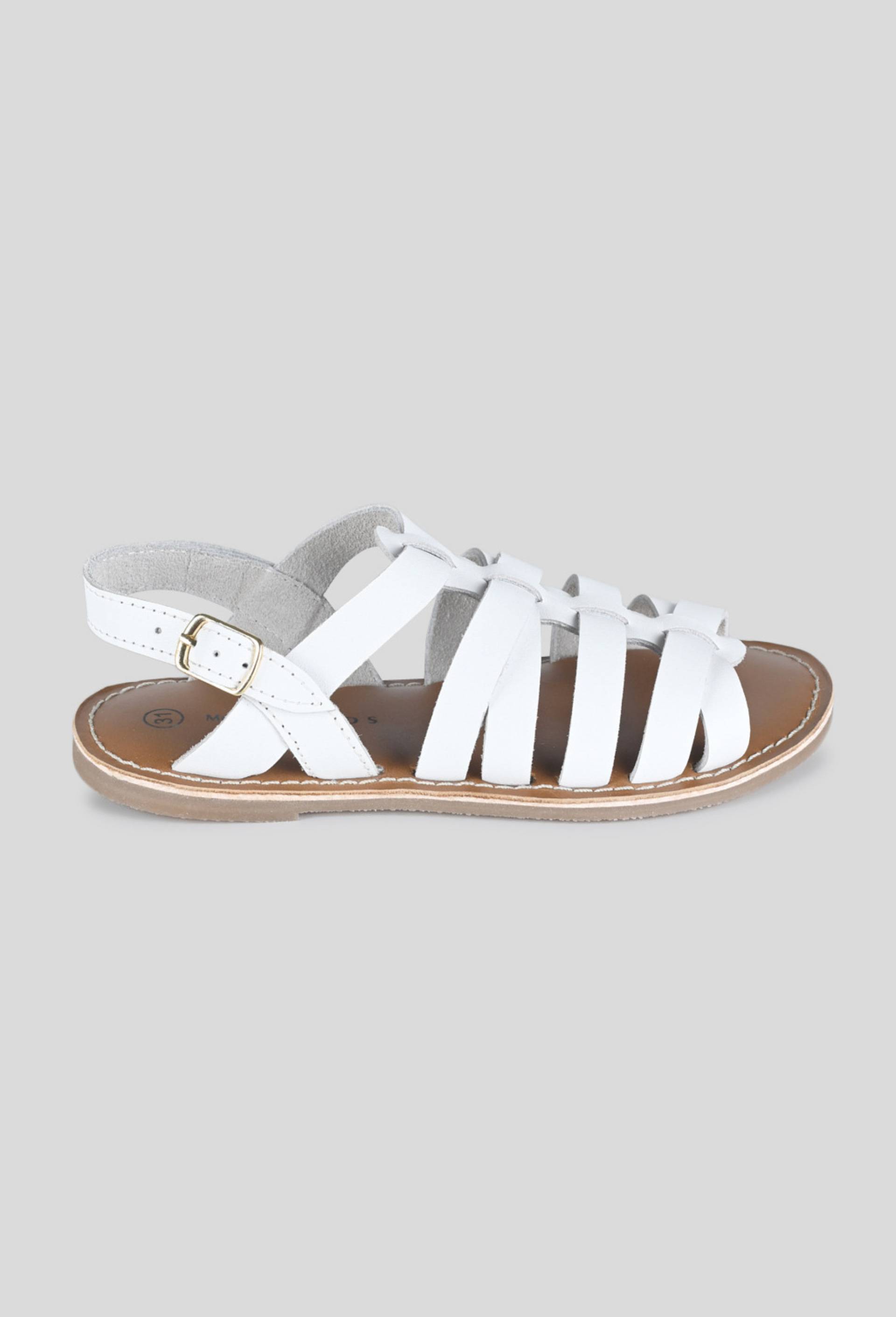 Sandales spartiates, cuir responsable, Blanc, large image number 0