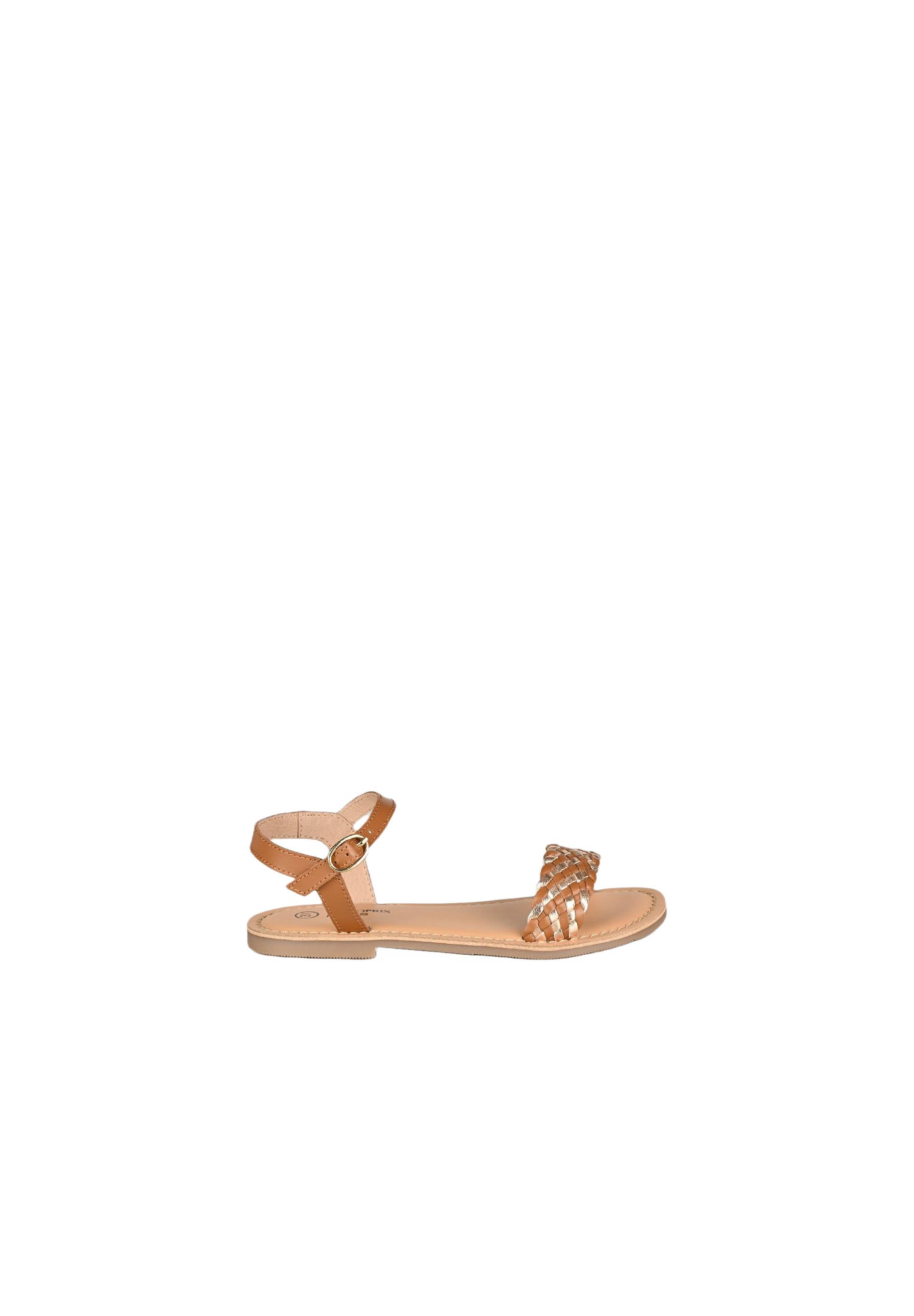 Sandales tressées, cuir responsable, Beige, large image number 3