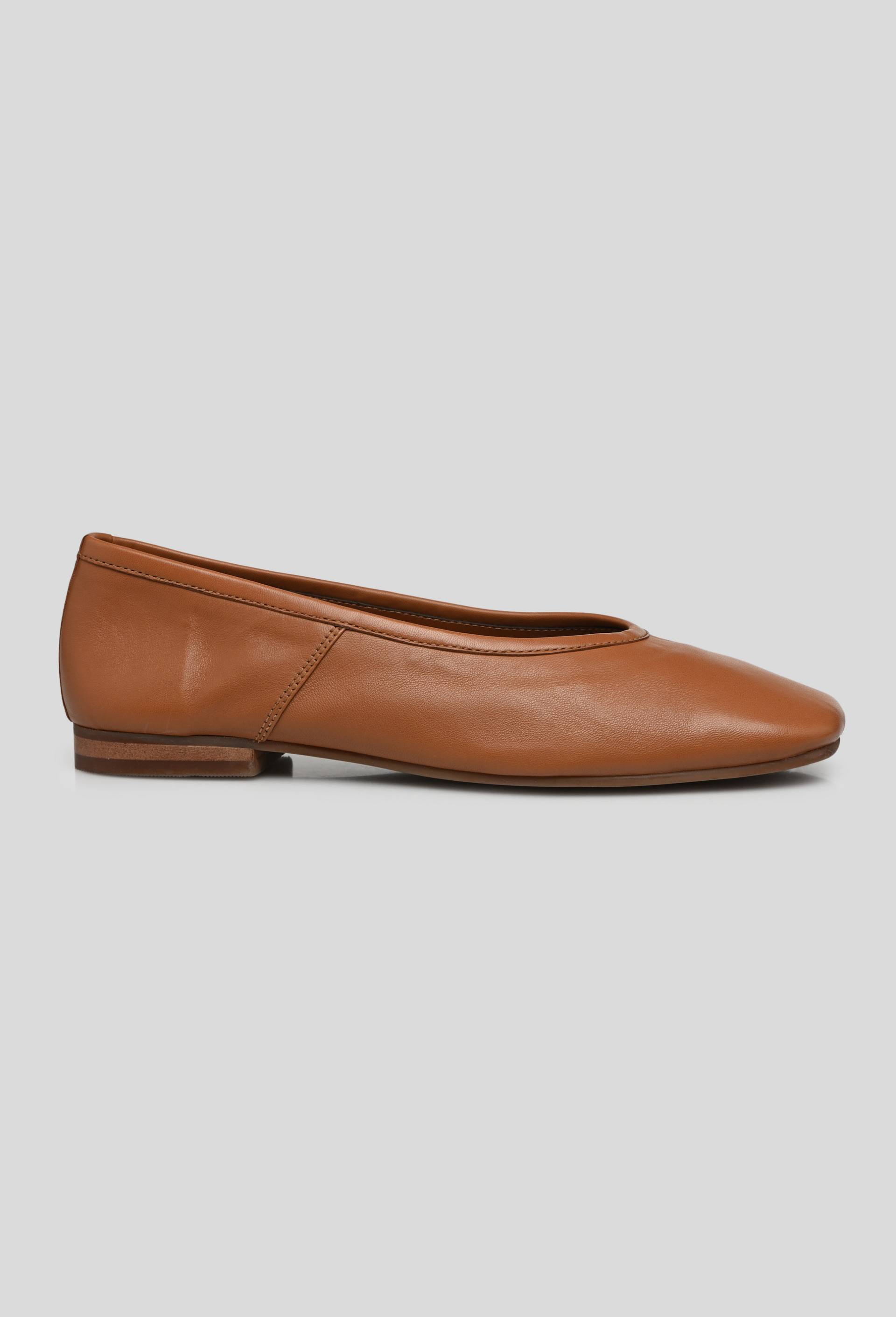 Ballerines bout carré en cuir, Beige, large image number 0