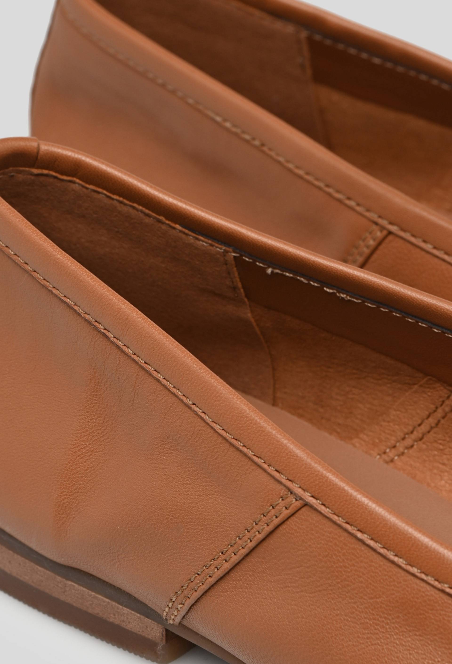 Ballerines bout carré en cuir, Beige, large image number 2