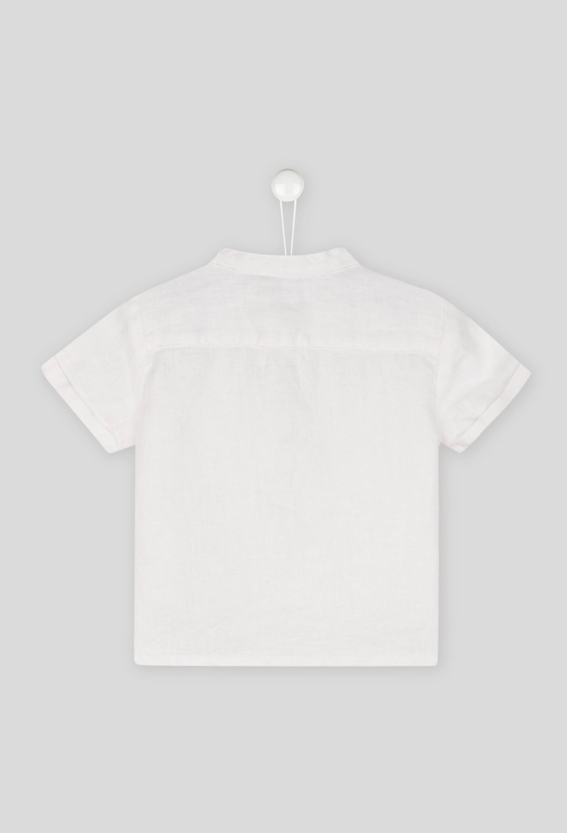 Chemise manches courte unie en lin European Flax, Oeko-Tex, Blanc, large image number 1