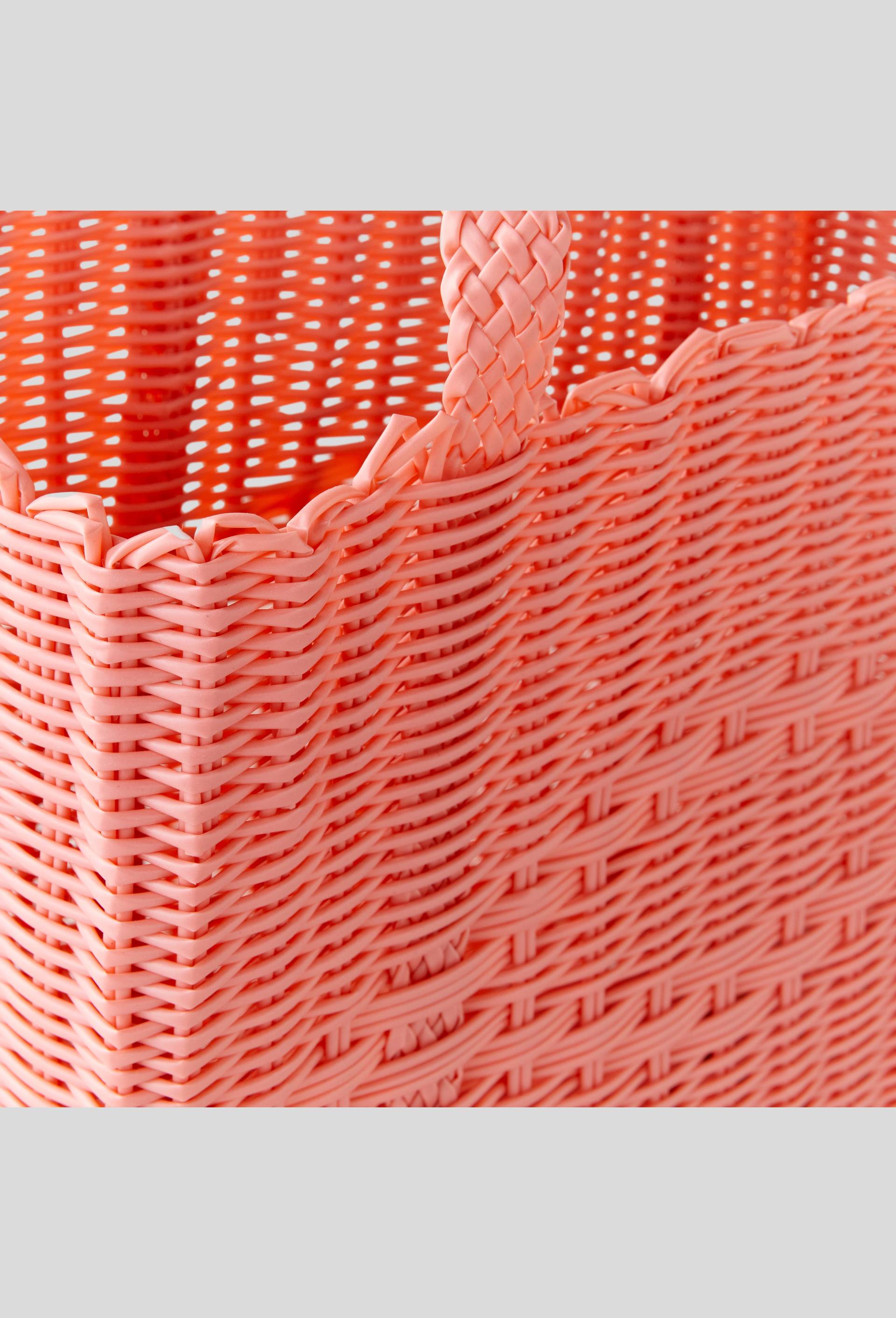 Panier tressé en plastique, 31 x 40 x 20 cm, Orange clair, large image number 1.0