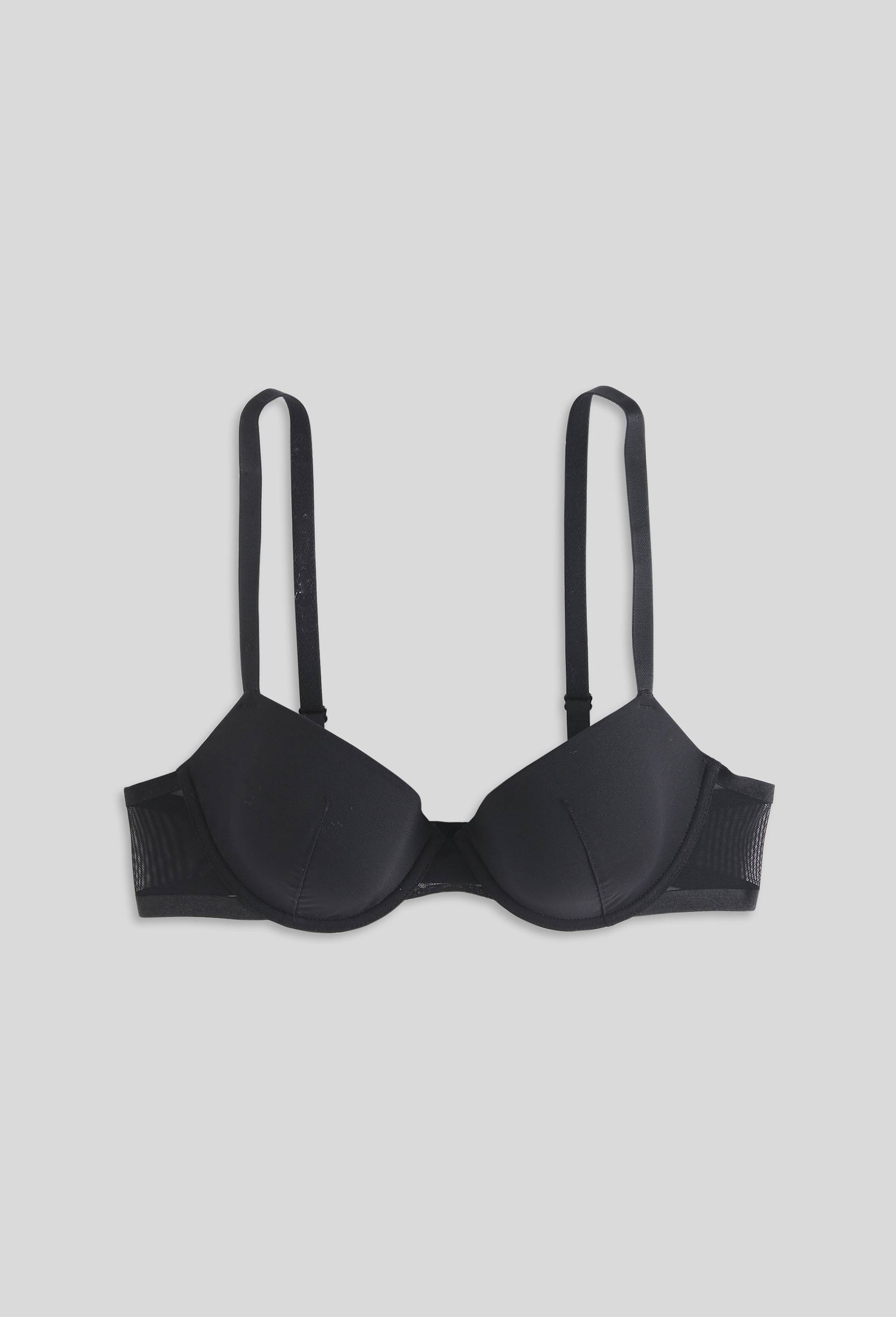 Soutien-gorge corbeille paddé LUZ en tulle, certifié Oeko-Tex, Noir, large image number 2.0