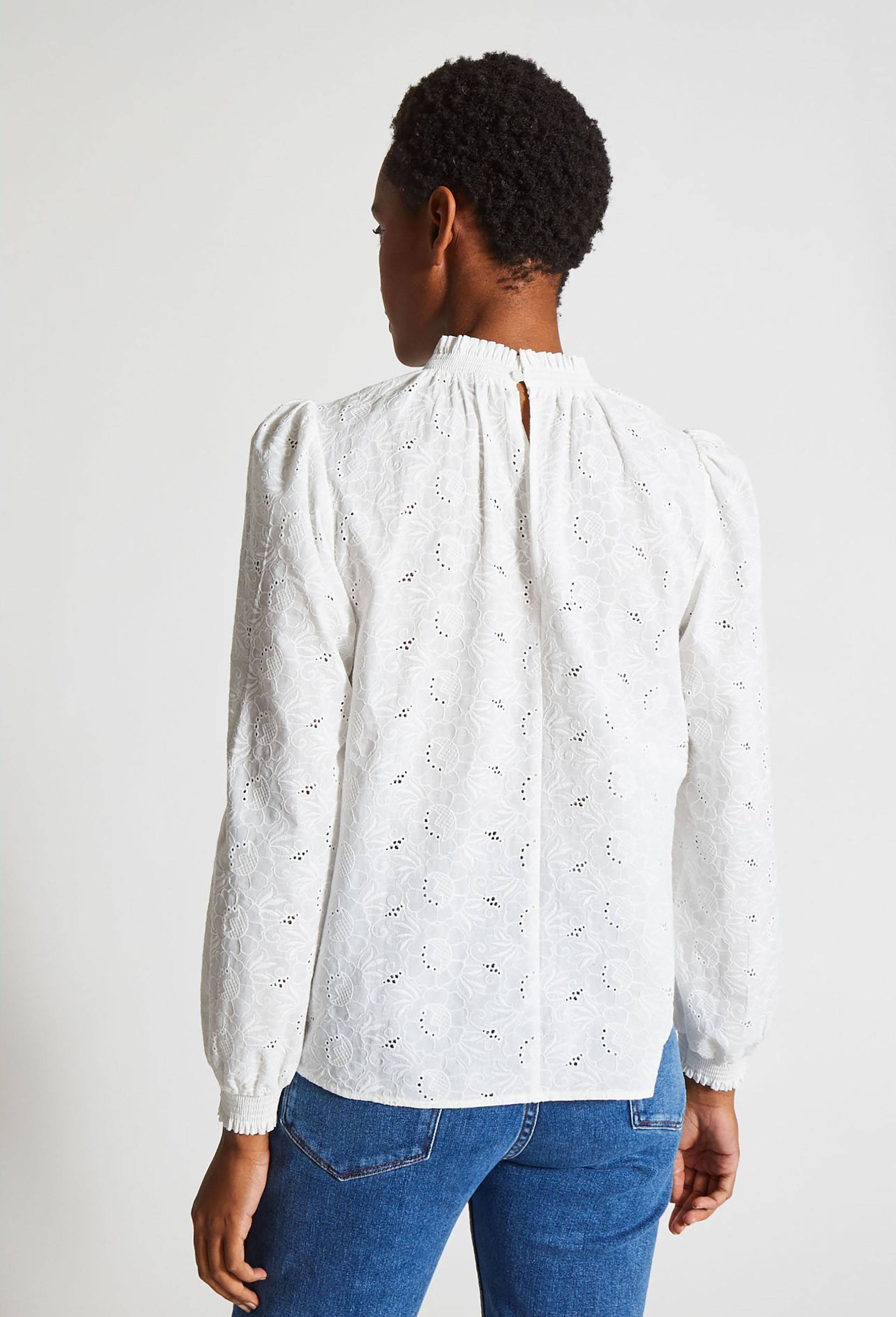 Blouse en coton brodé, Blanc, large image number 1