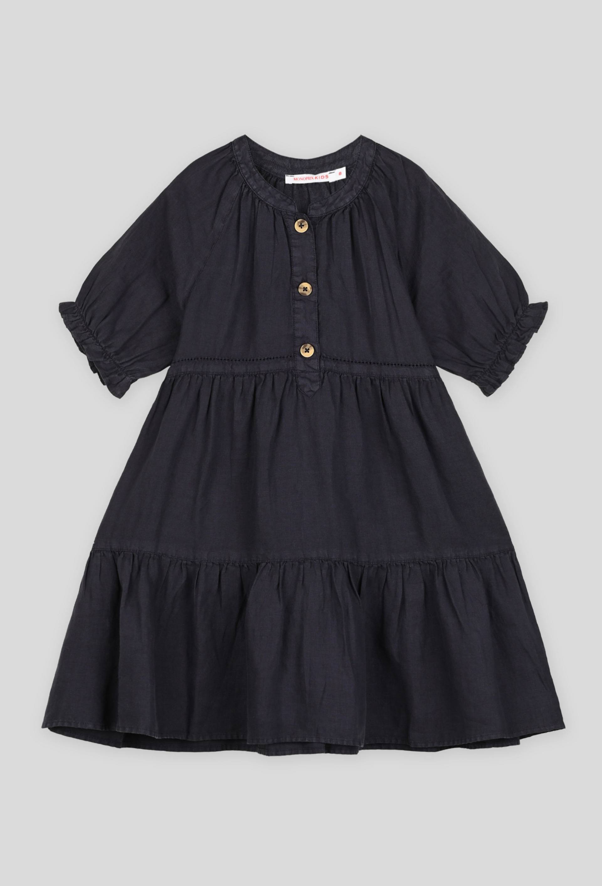 Robe en lin, Bleu foncé, large image number 0.0