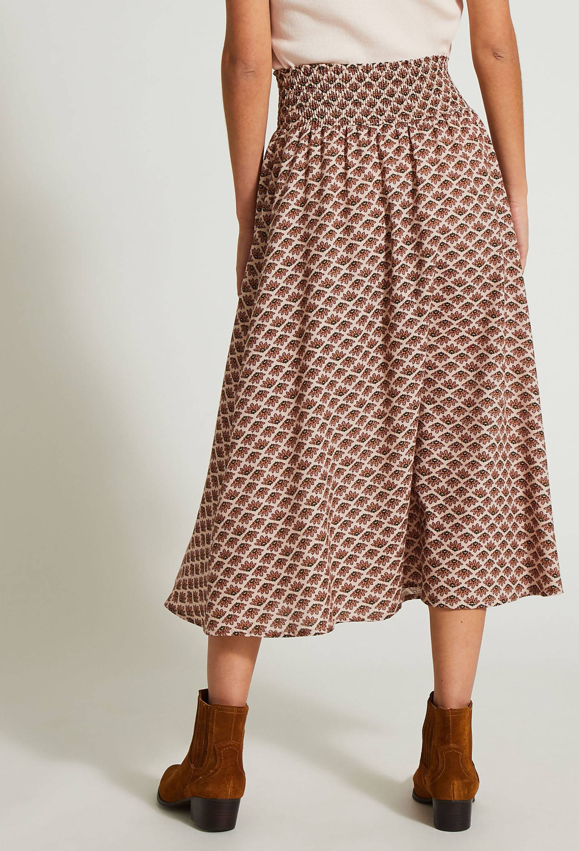 Jupe midi imprimée, Beige clair, large image number 1.0