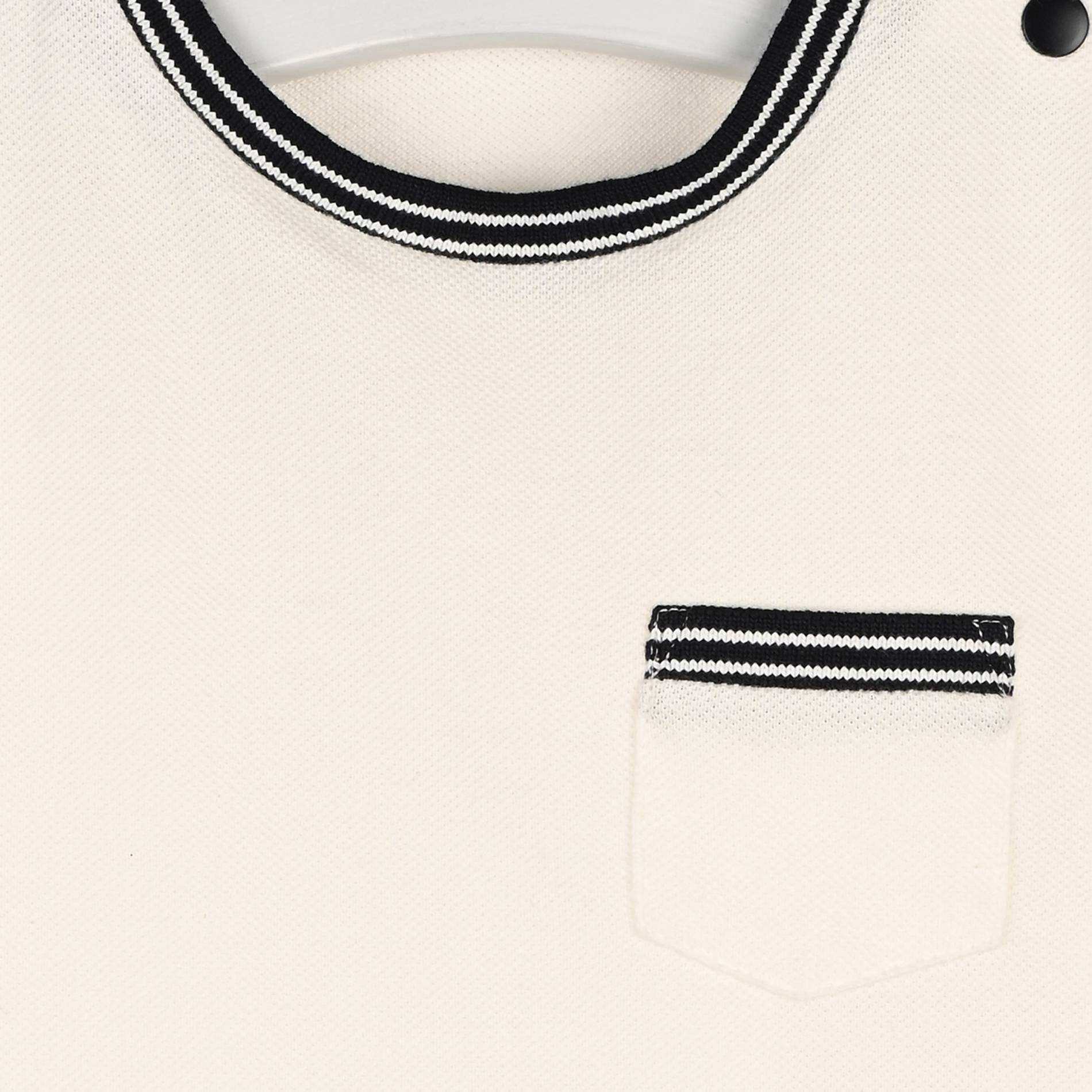 T-shirt manches courtes uni en piqué de coton BIO GOTS, Blanc, large image number 2