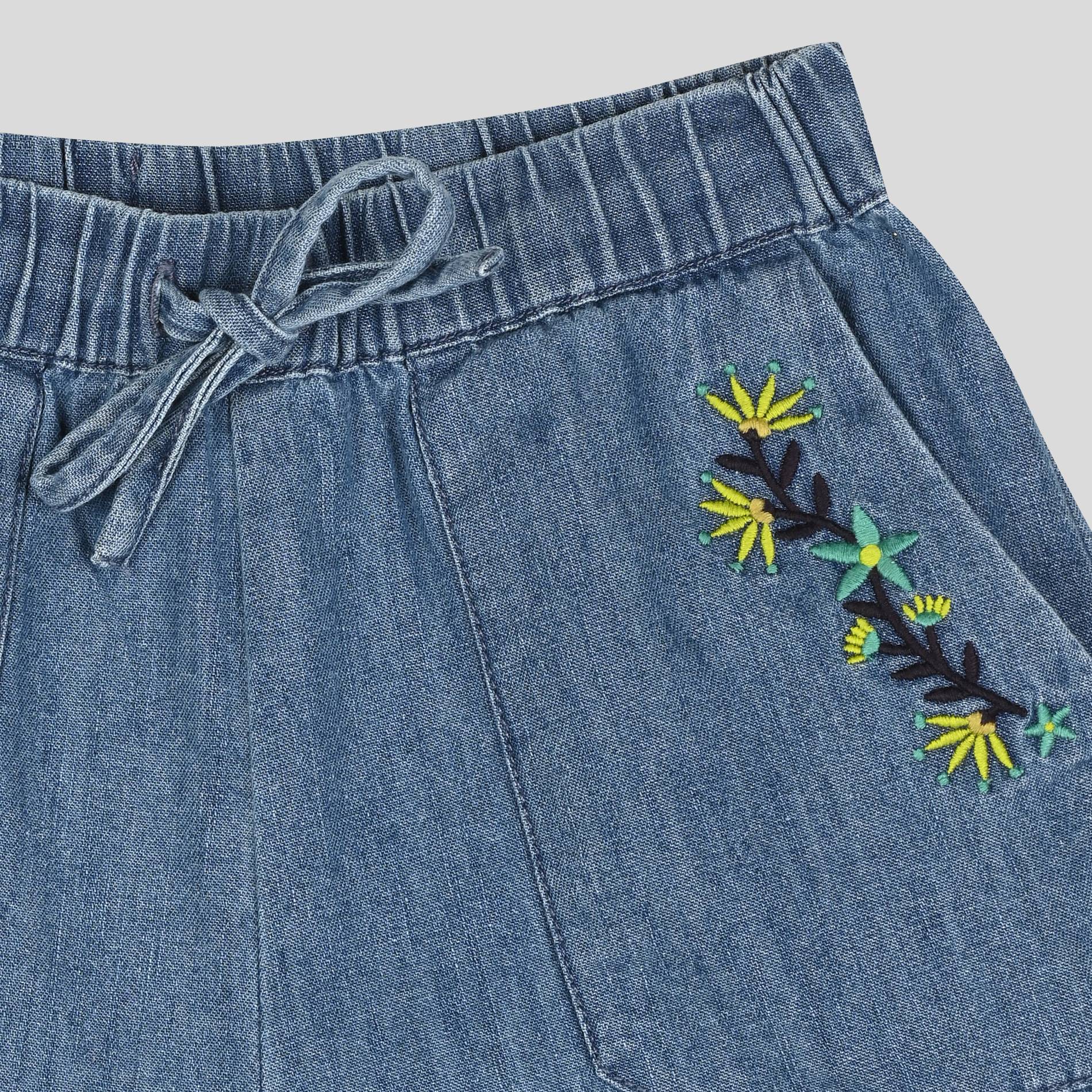 Short brodé, Bleu foncé, large image number 2