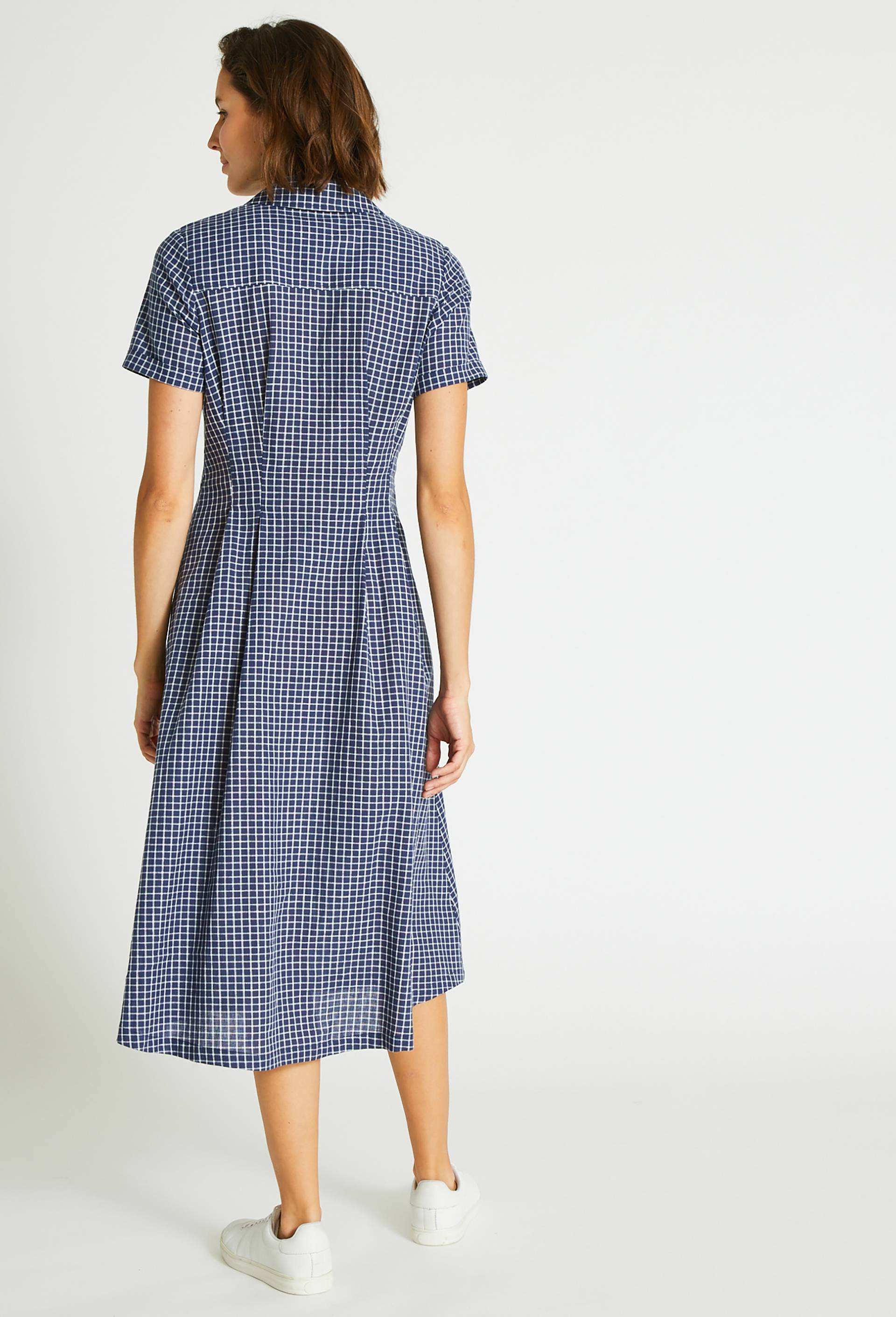 Robe à carreaux manches courtes, Bleu foncé, large image number 1