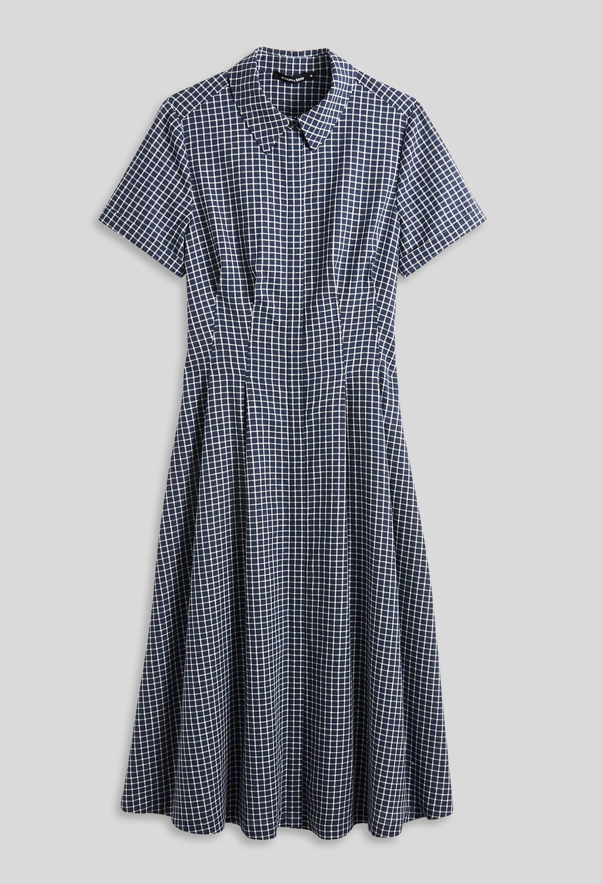 Robe à carreaux manches courtes, Bleu foncé, large image number 2.0