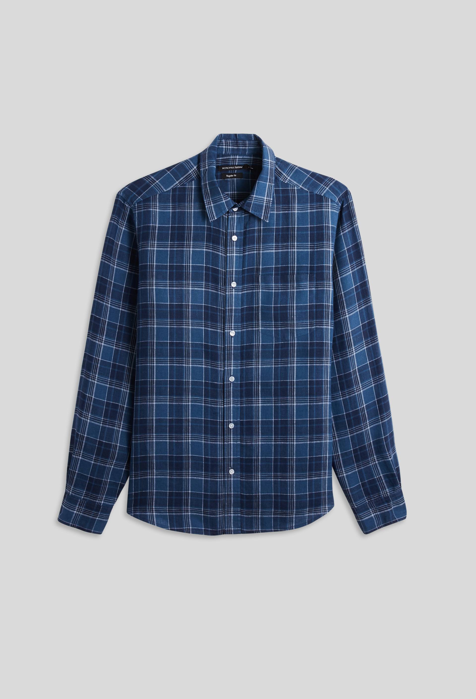Chemise en lin, Bleu, large image number 2